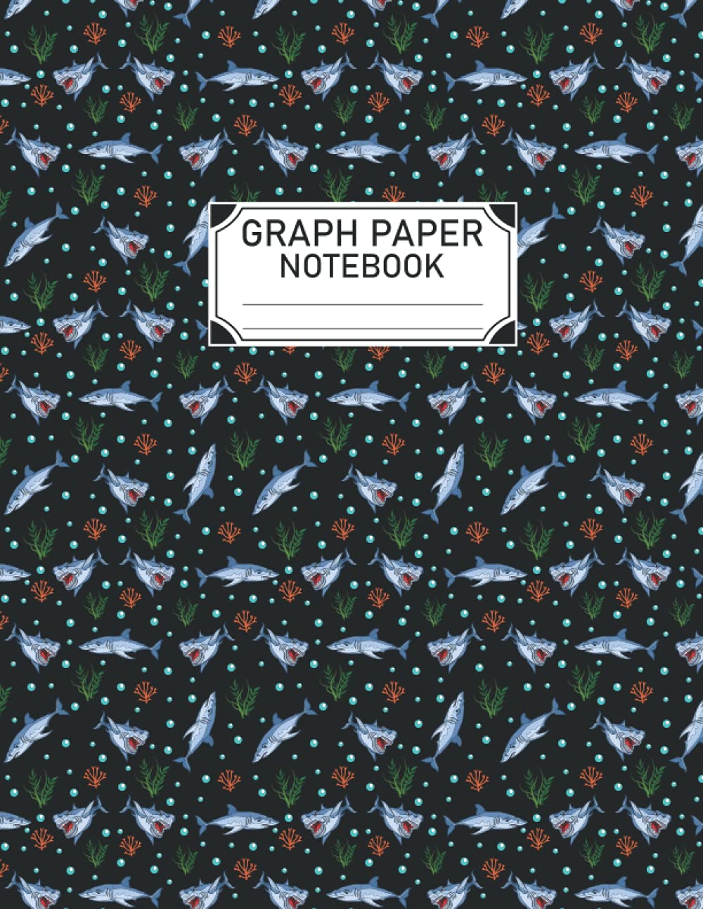 Hammerhead Shark Graph Paper: Math Graph Paper Notebook for Men, Women, Girls, School, Teachers, Homeschool, Homework, 4x4 Quad Rule - 8.5" x 11" Inches
