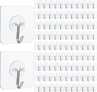 MAQUITA 200 Pack Adhesive Wall Hooks 24lb(Max) Self Adhesive Hooks Heavy...