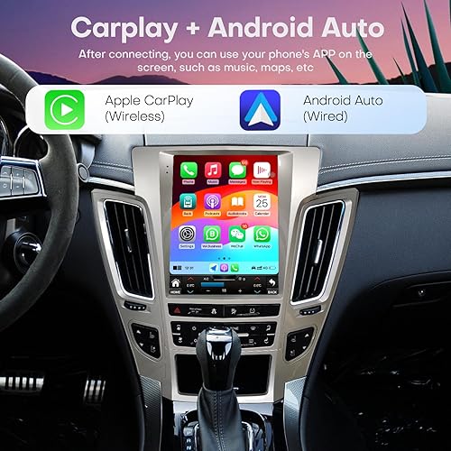 Miniatura 3 de Radio de coche para Cadillac CTS 2008-2012 reemplazo estéreo actualización Carplay Android Auto pantalla táctil vertical estilo Tesla con DSP en