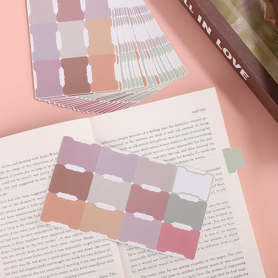 20 Sheets/240 Pieces Sticky Index Tabs Double Sided Book Page Markers Tabs