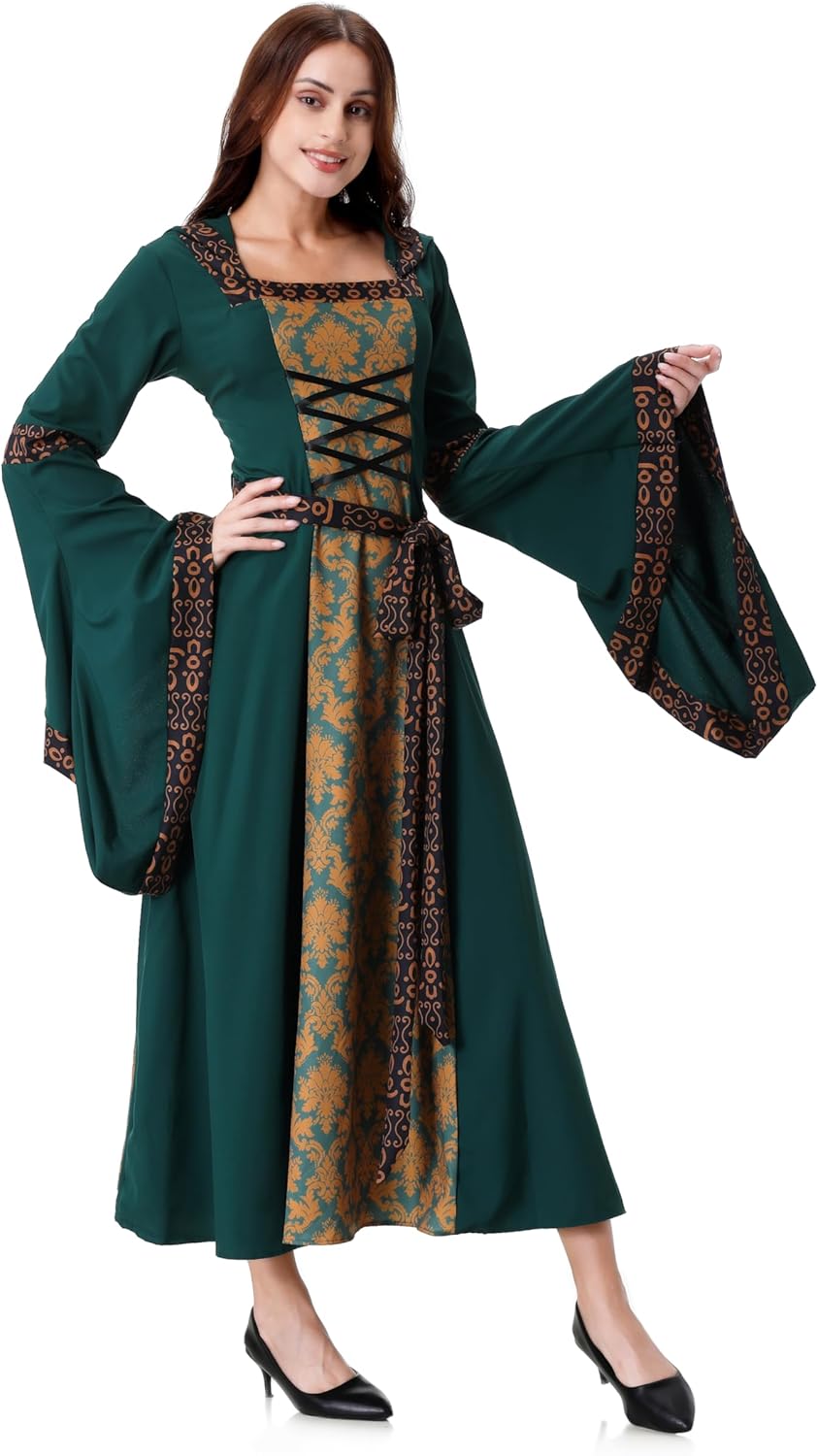 Colorful House Womens Medieval Renaissance Princess Retro Gown Cosplay Costume Dress - Image 3