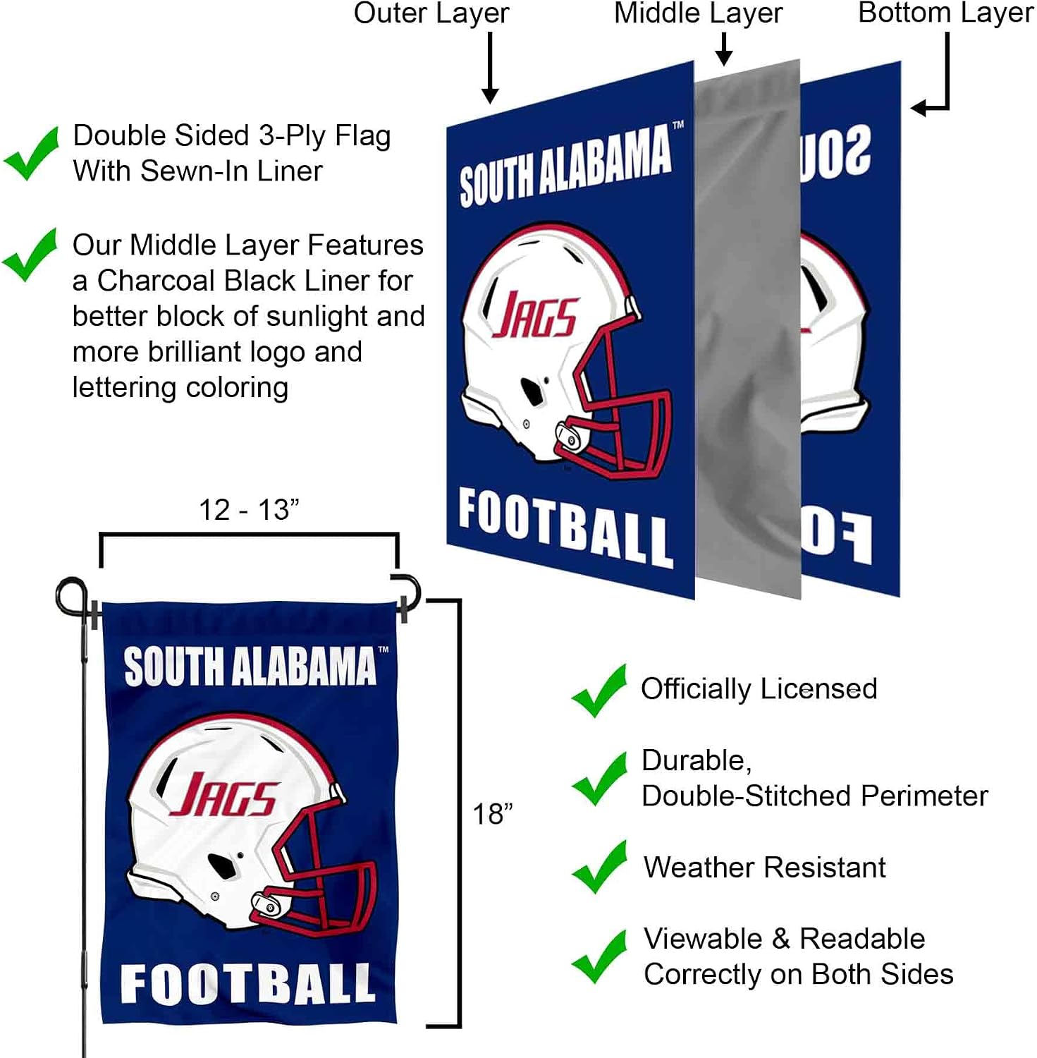 South Alabama Jaguars Football Helmet Garden Yard Flag