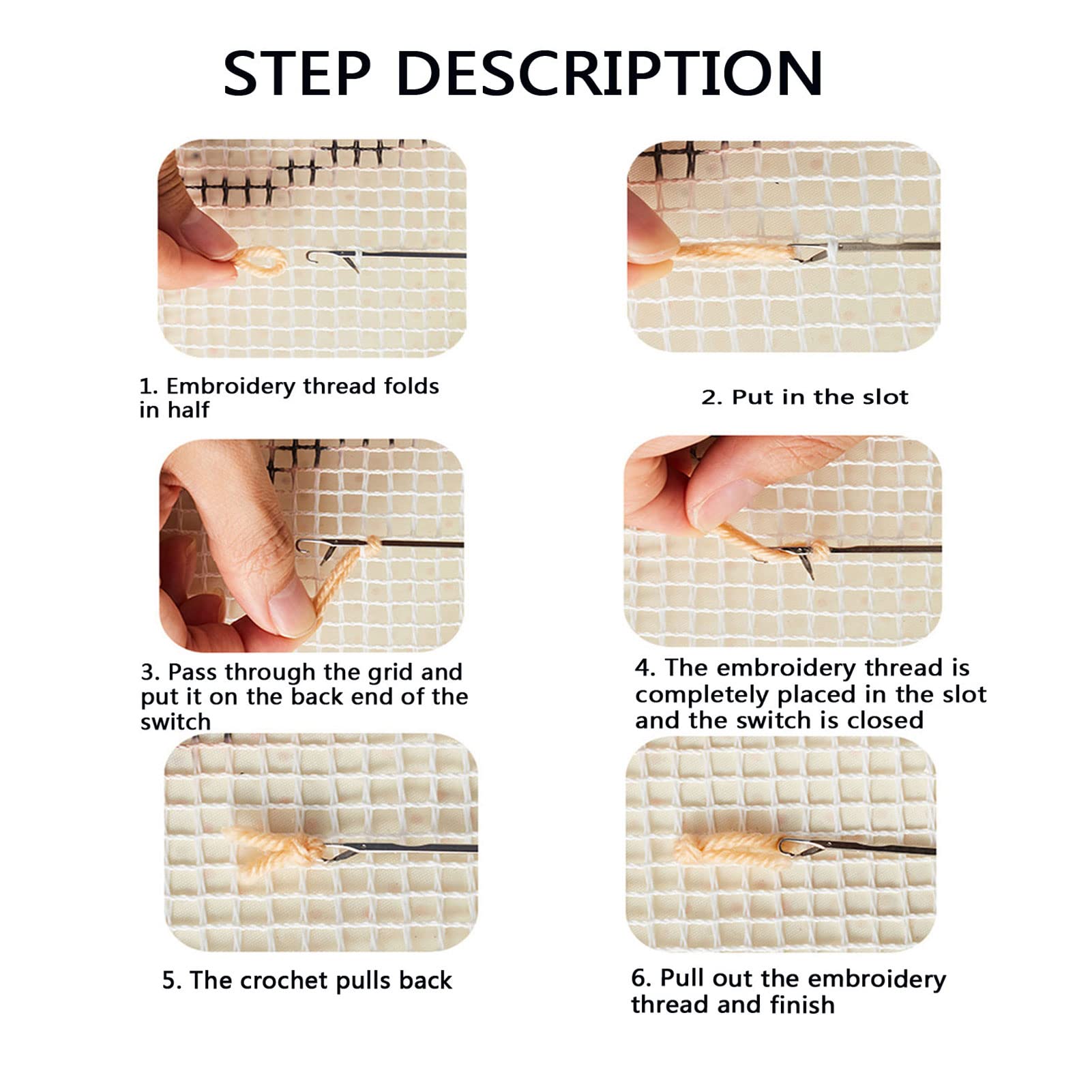 Fandgok Teppich Knüpfset 70x50 Cm - Blanko Mesh Leinwand DIY Häkelnadel Basteln