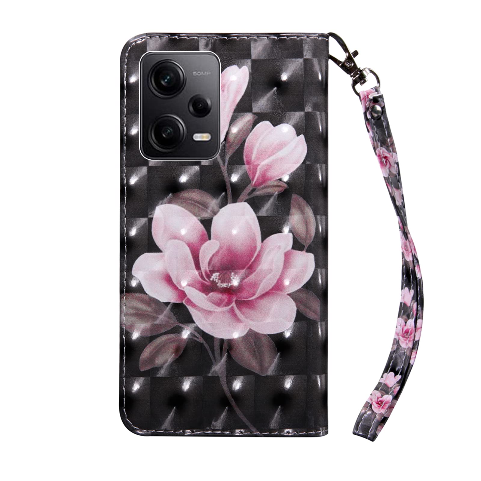 GLANDOTU Cover custodia a portafoglio per cellulare PU con clip porta carte di credo magnetica e supporto antiscivolo, resistente e antidanneggiamento, decorata con libellule | SHEIN ALIA