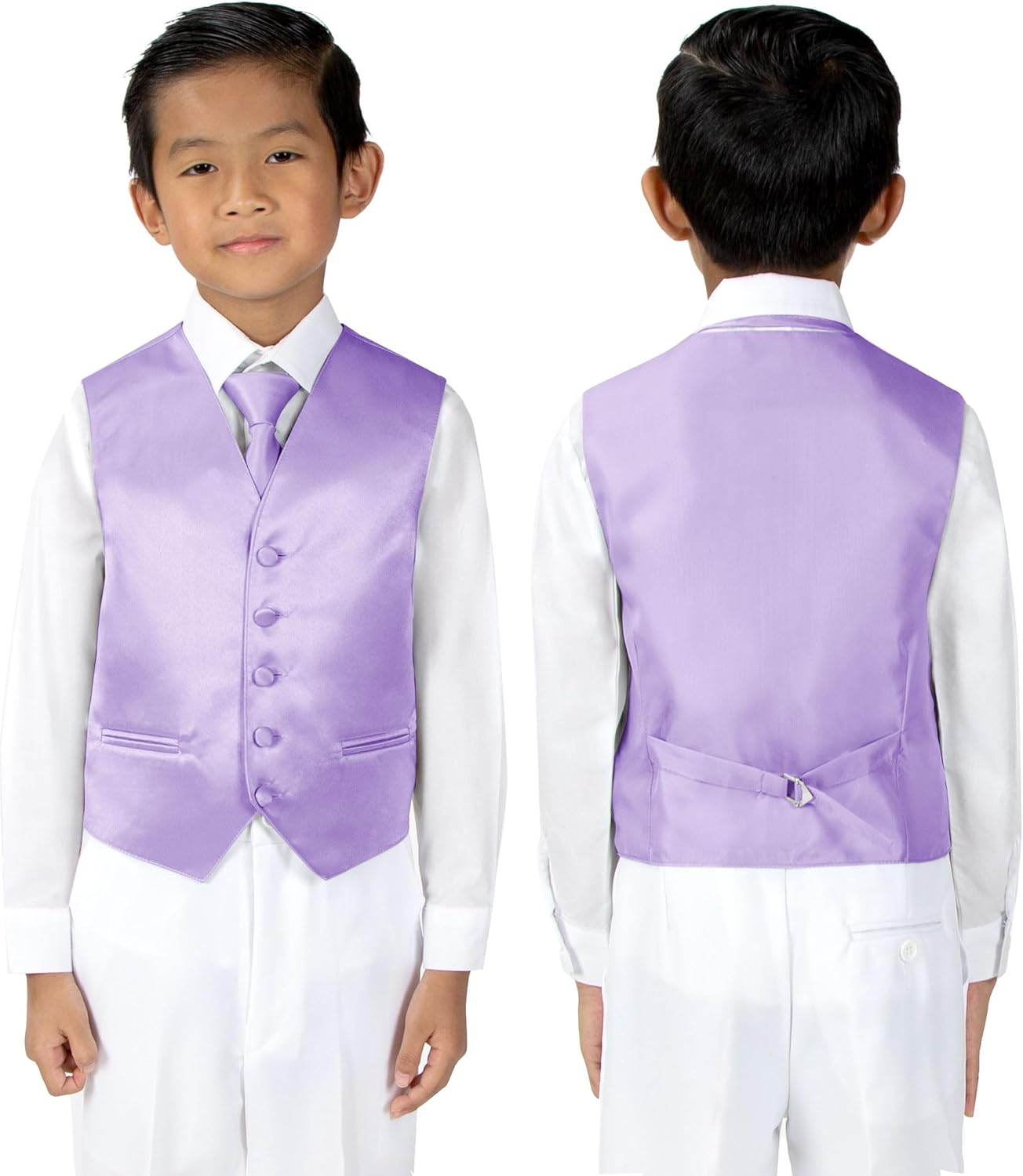 Spring Notion Boys' 4-Piece Satin Tuxedo Vest Set – Weddings, Prom, and Quinceañera Chambelán