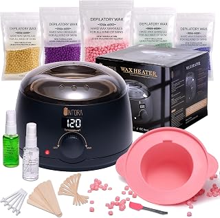 Qintora Waxing Kit for Women and Men,Wax kit for Hair Removal,Wax Pot Heater, Wax Warmer with 5 Packs of Ha...