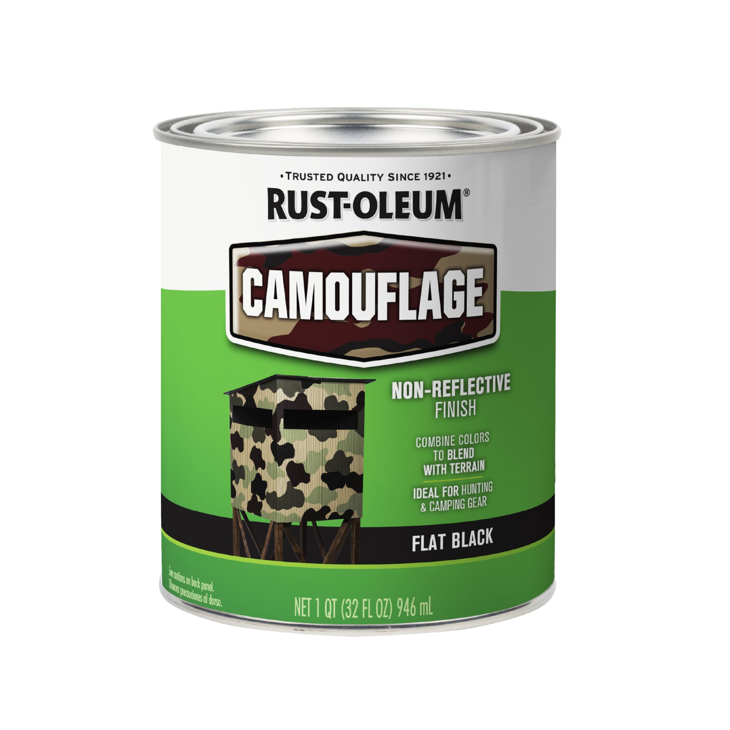 379558 Specialty Camouflage Paint, Quart, Flat Black, (Pack of 1)