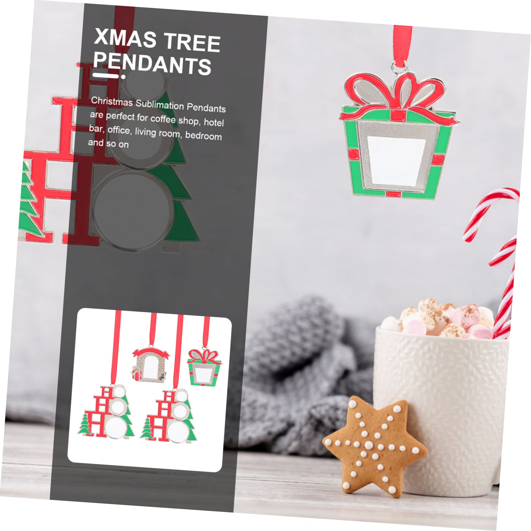 PRETYZOOM 16 STK Christbaumschmuck Weihnachtssublimation leer Sublimationsanhänger selber Machen weihnachtsdeko personalisiert Weihnachten schmücken Weihnachtsbaum dekore