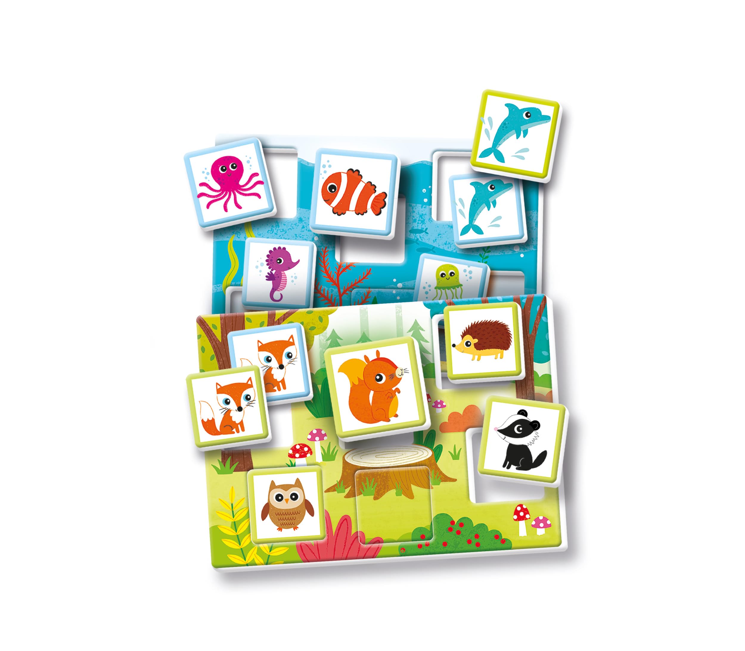 Clementoni Sapientino - Tombola degli Animali, Gioco Educativo 4-6 Anni con 60 Tessere Illustrate, Flashcards per Stimolare Osservazione e Memoria, Made in Italy, Lingua Italiana, 16842