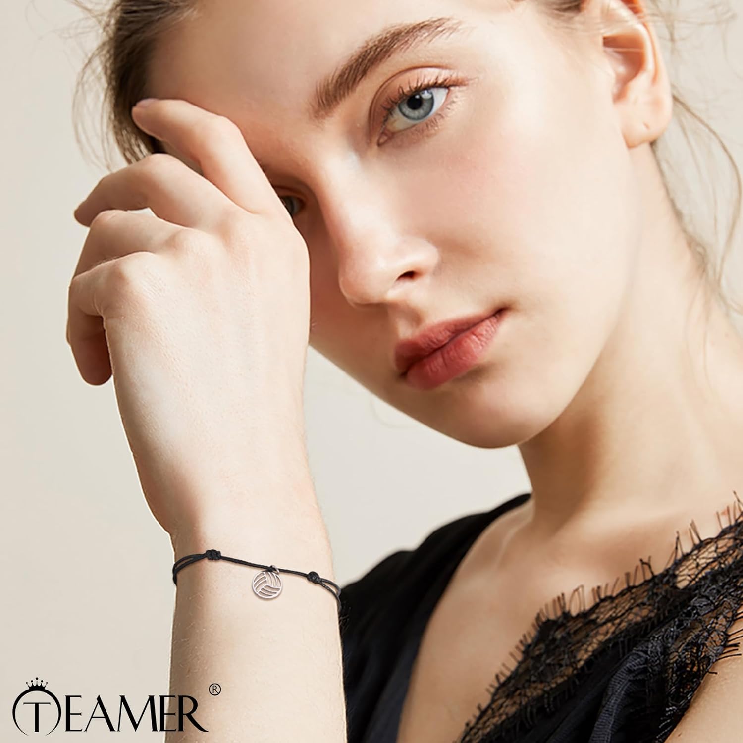 TEAMER Volleyball Bracelet Deliacate Volleyball Wax Rope Bracelet Stainless Steel Fashion Sport Ball Jewelry For Team Athlete Coach Volleyball Lovers - Image 3