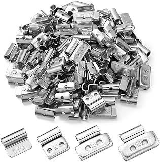 Tatuo 100 Pcs Clip on Wheel Weights Assortments Car Tire Weights Kit Tire Balance Weights, 5g, 10g, 15g, 20g, 25 Pcs for Each Style, Total 100 Pcs Per Box
