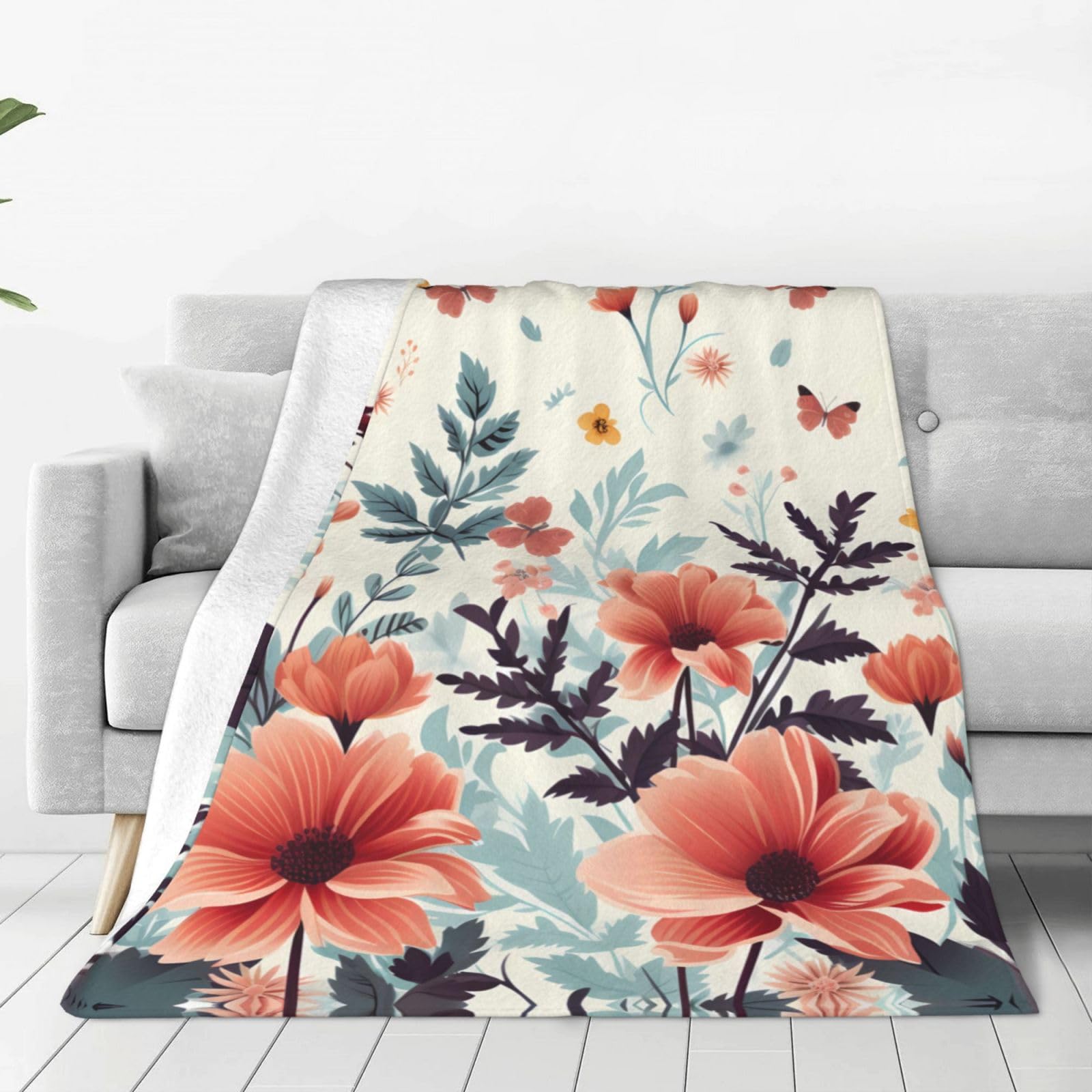 Couverture micro polaire florale pour soirées canapé et journées bureau