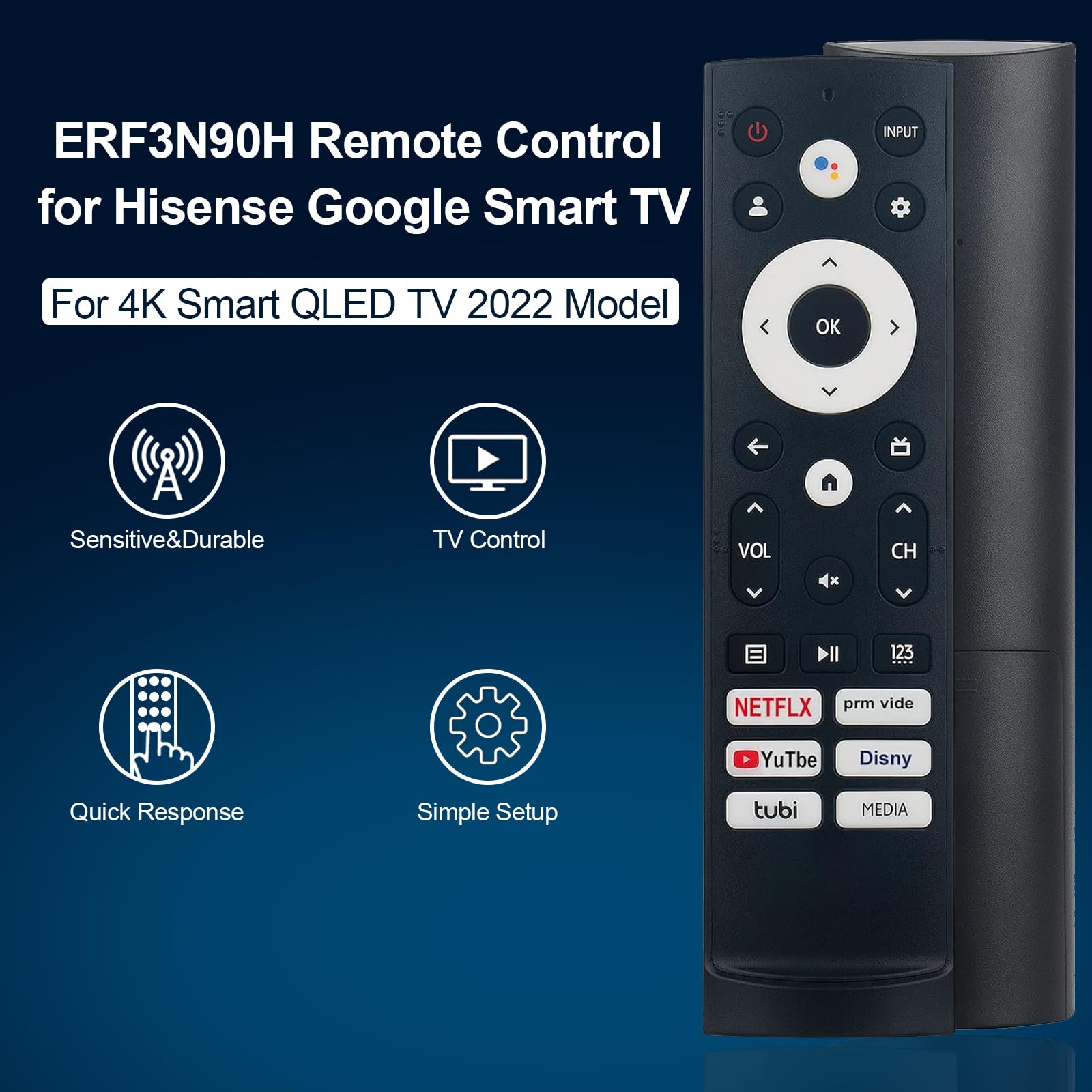 ERF3N90H IR Remote Control For Hisense TV, For Hisense