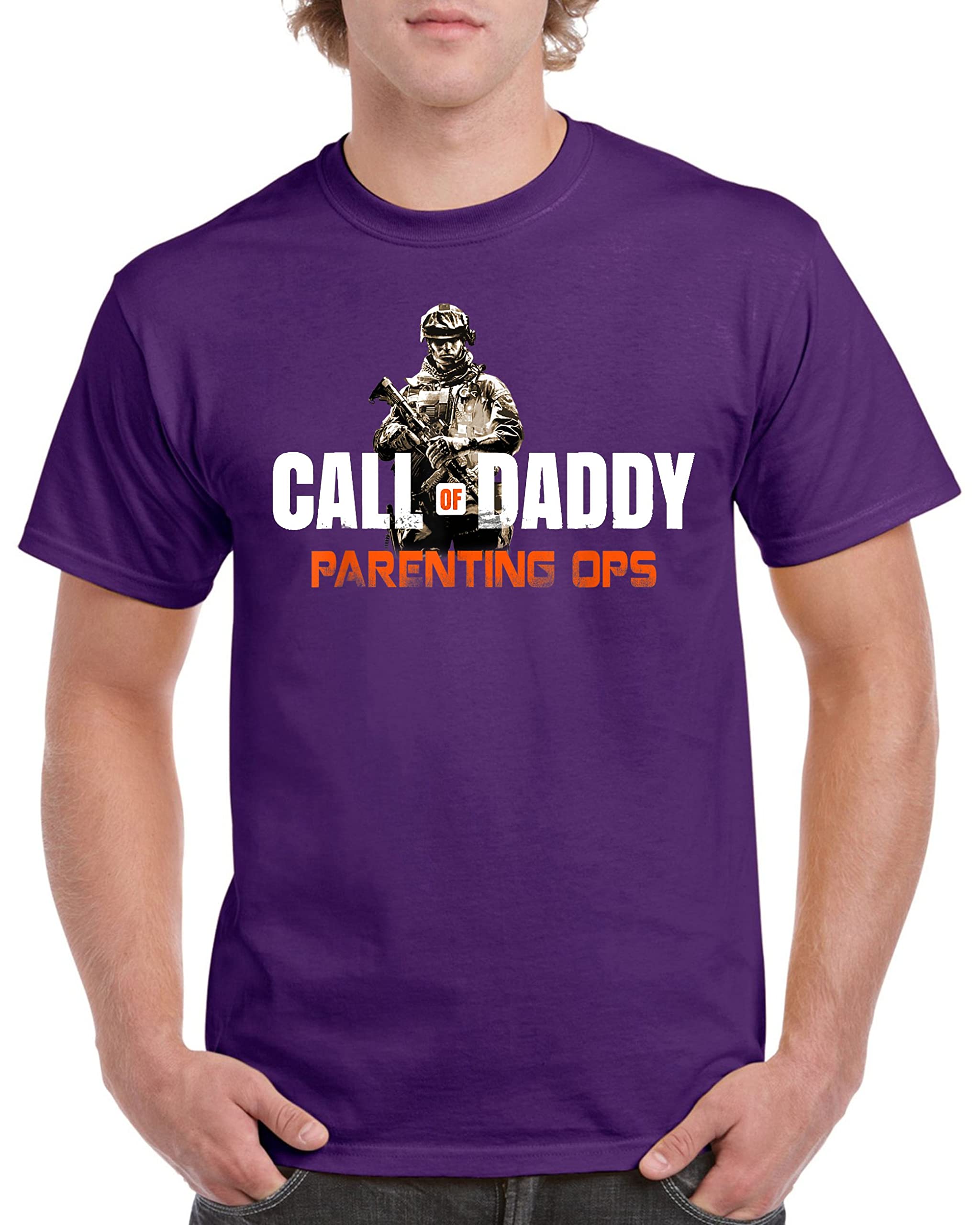 DCG PRINTWEAR Birthday Gift for Dad Call of Daddy Birthday T Shirt Fathers Day Present XLarge Purple