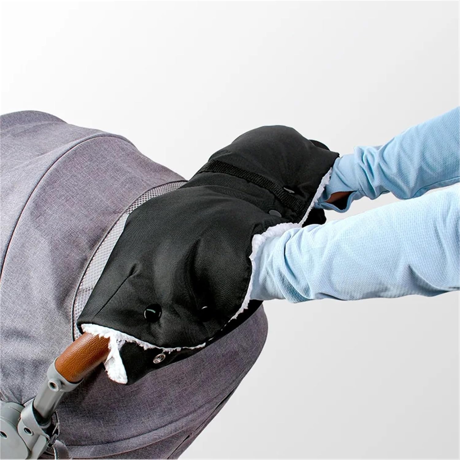 Stroller Gloves 2-Pair Fleece Lined Windproof Stroller Gloves, Anti-Freeze Warm Handle Covers for Cold Weather