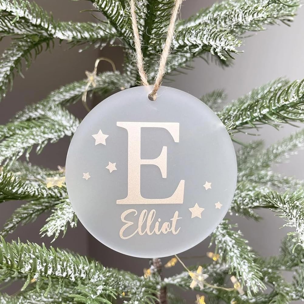 20 PCS Frosted Acrylic Ornament Blanks 3 Inch Acrylic Circles Blanks with Hole, Frosted Glass Ornament for Crafts, Perfect for DIY Christmas Ornaments