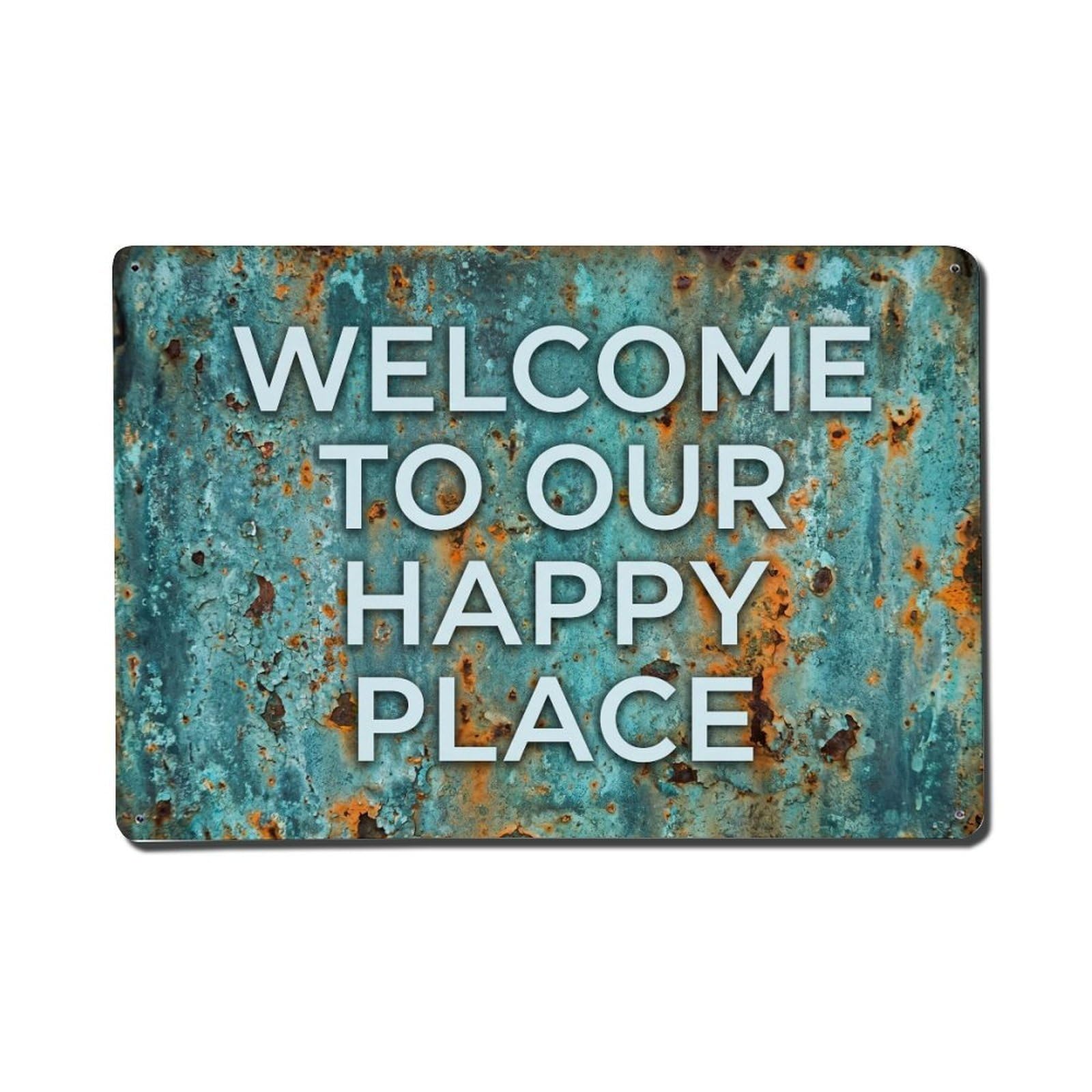 Coastal Welcome Weathered Door Metal Tin Sign Plaque Wall Decor for Cafe, Club Bar, Office, Home Garden Metal Poster 8x12Inch