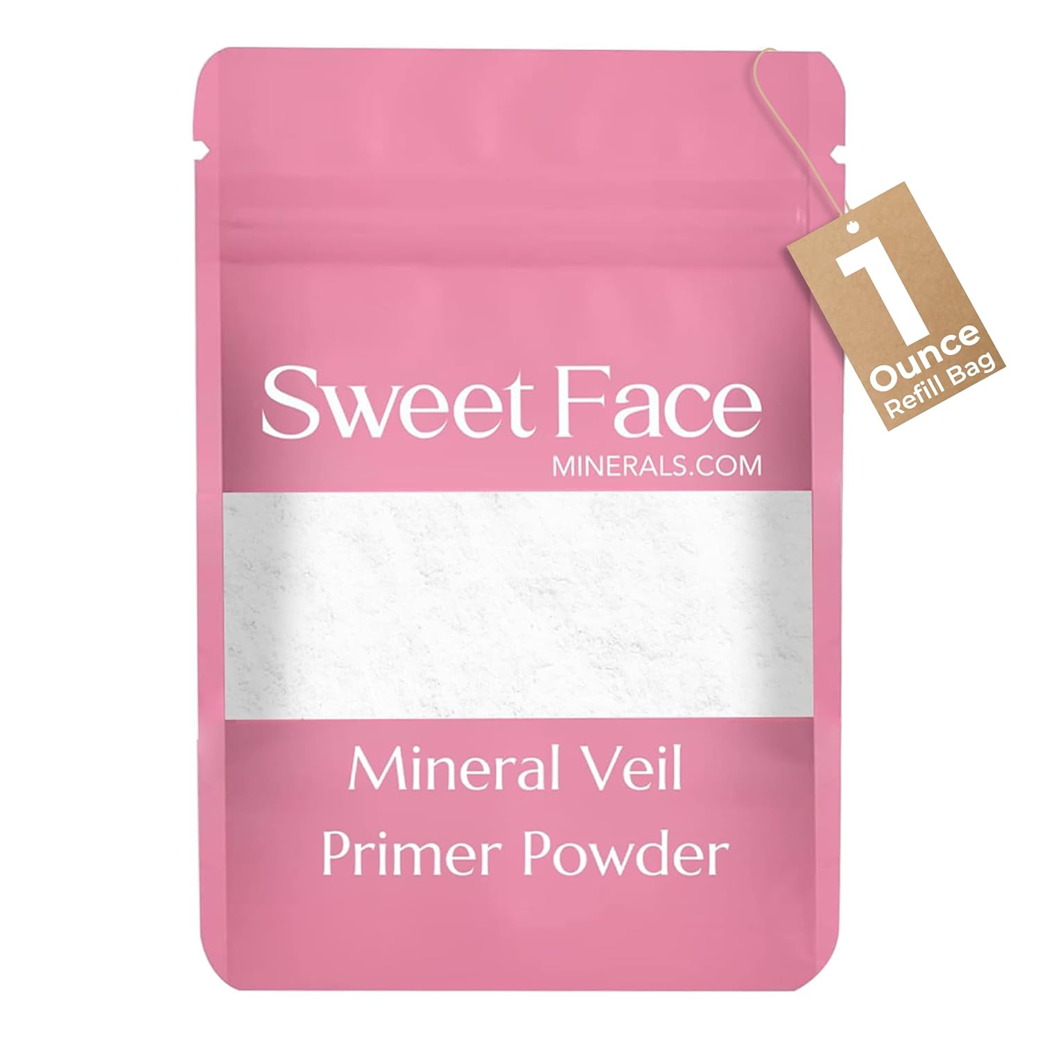 VEIL PRIMER BULK POWDER (1oz Refill Pouch) Matte Loose Minerals SPF 20 Oil Control Blurs Bare Face Extends Makeup Wear Melts Clear for Flawless Prep Before and Illuminating Setting Finish After