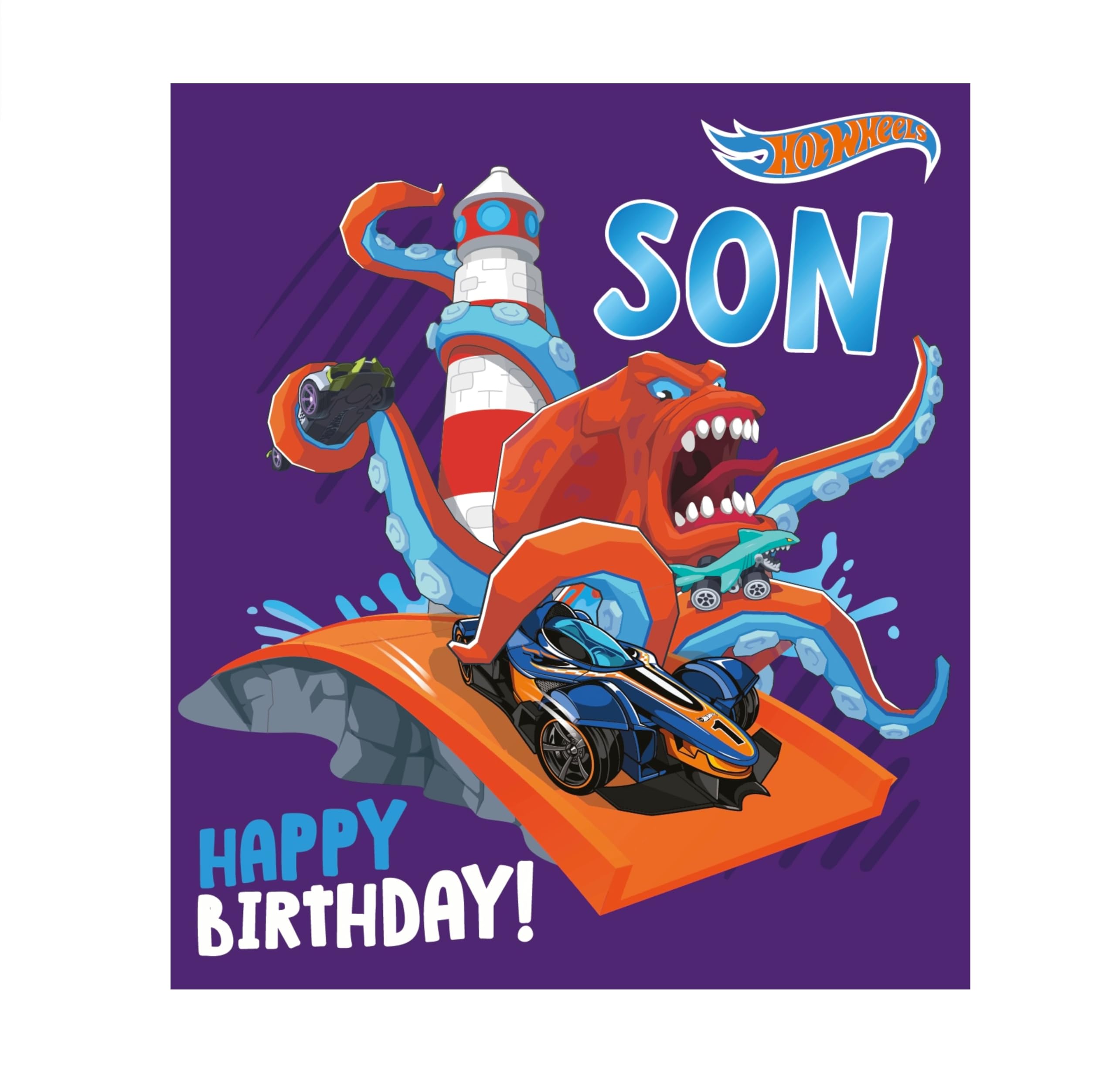 HOT WHEELS BIRTHDAY CARD SON 'HAPPY BIRTHDAY SON'