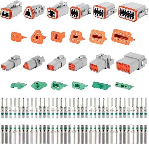 Kit de conectores DT Deutsch, conector DT de 2, 3, 4, 6, 8, 12 pines, conectores eléctricos automotrices impermeables IP67 (14-20AWG)
