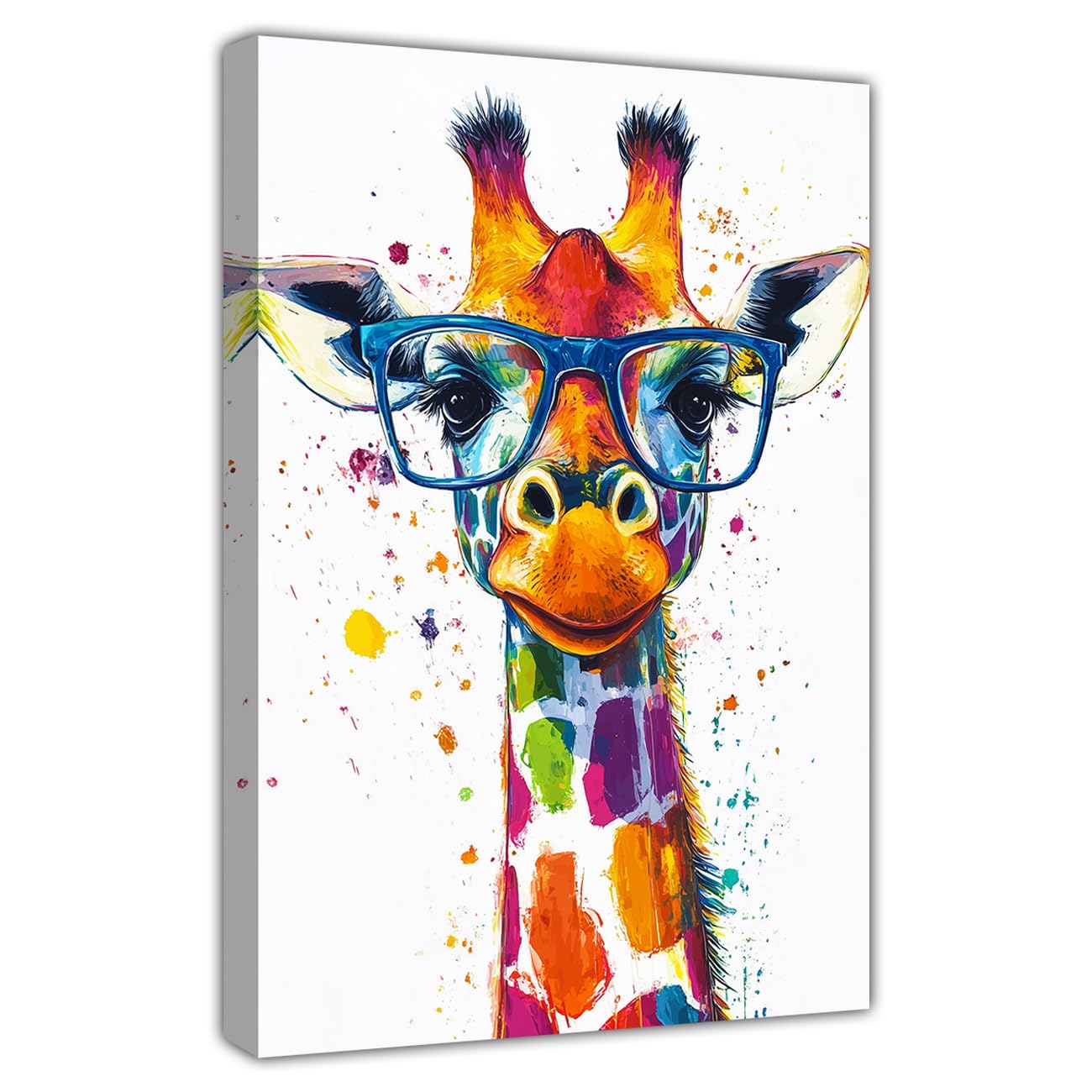 Amazon.co.jp: AWPANERAR キリン キャンバス ウォールアート メガネを