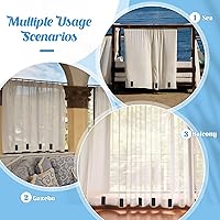 Vista 5 de 16 piezas de pesas para cortinas al aire libre, resistentes e impermeables, magnéticas, para decoración del hogar, cortinas de ducha, cortina Negro
