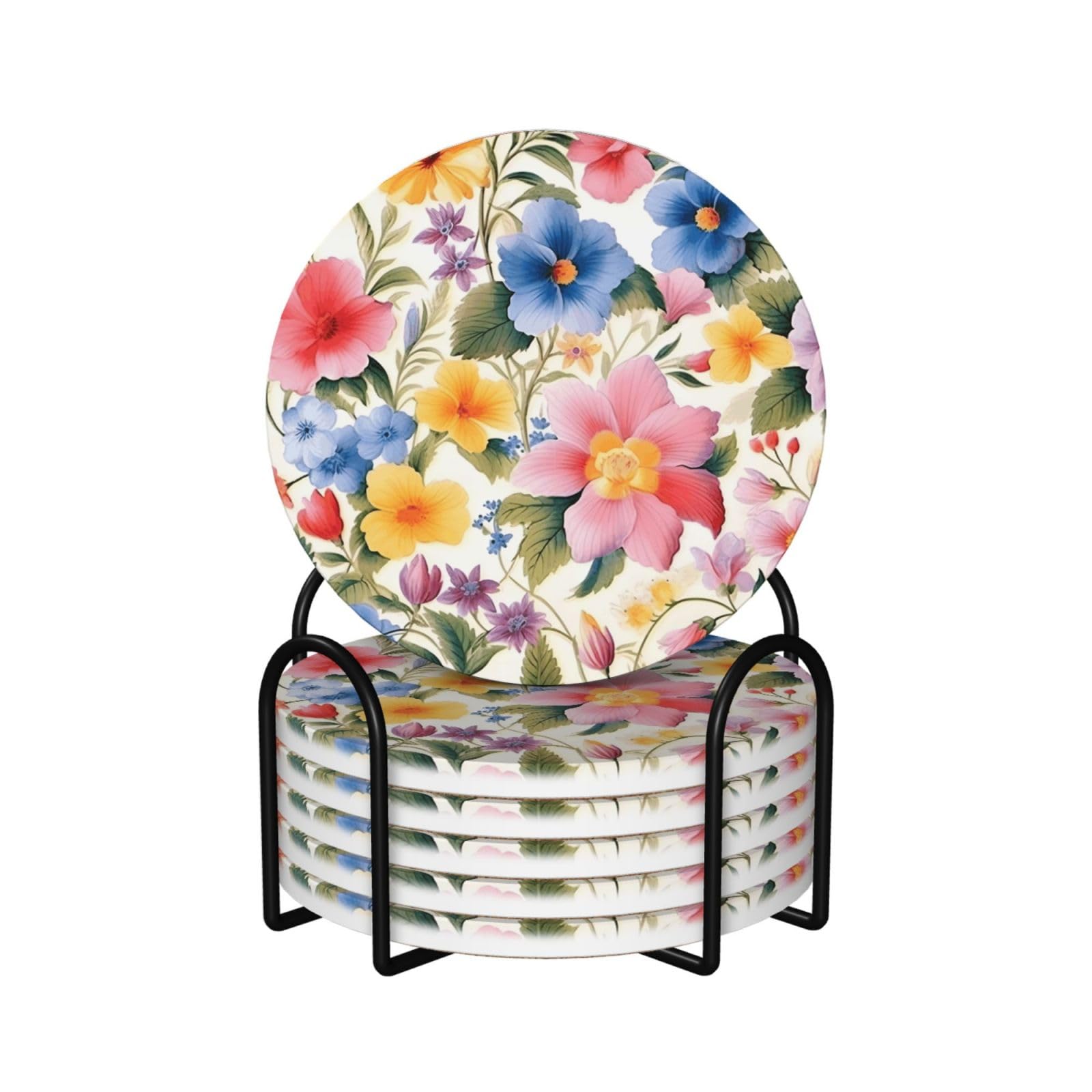 Dessous de verre absorbants en céramique de qualité avec support rond