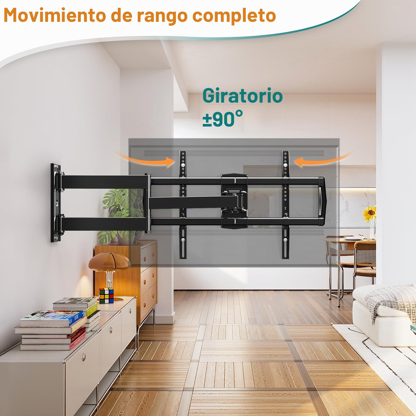 ELIVED Soporte de pared para TV, brazo de enlace extra largo de 813 mm para TV de 37-75 pulgadas | Soporte de pared inclinable, giratorio y giratorio TV Max. VESA 600 x 400 mm hasta 45 kg EV1036