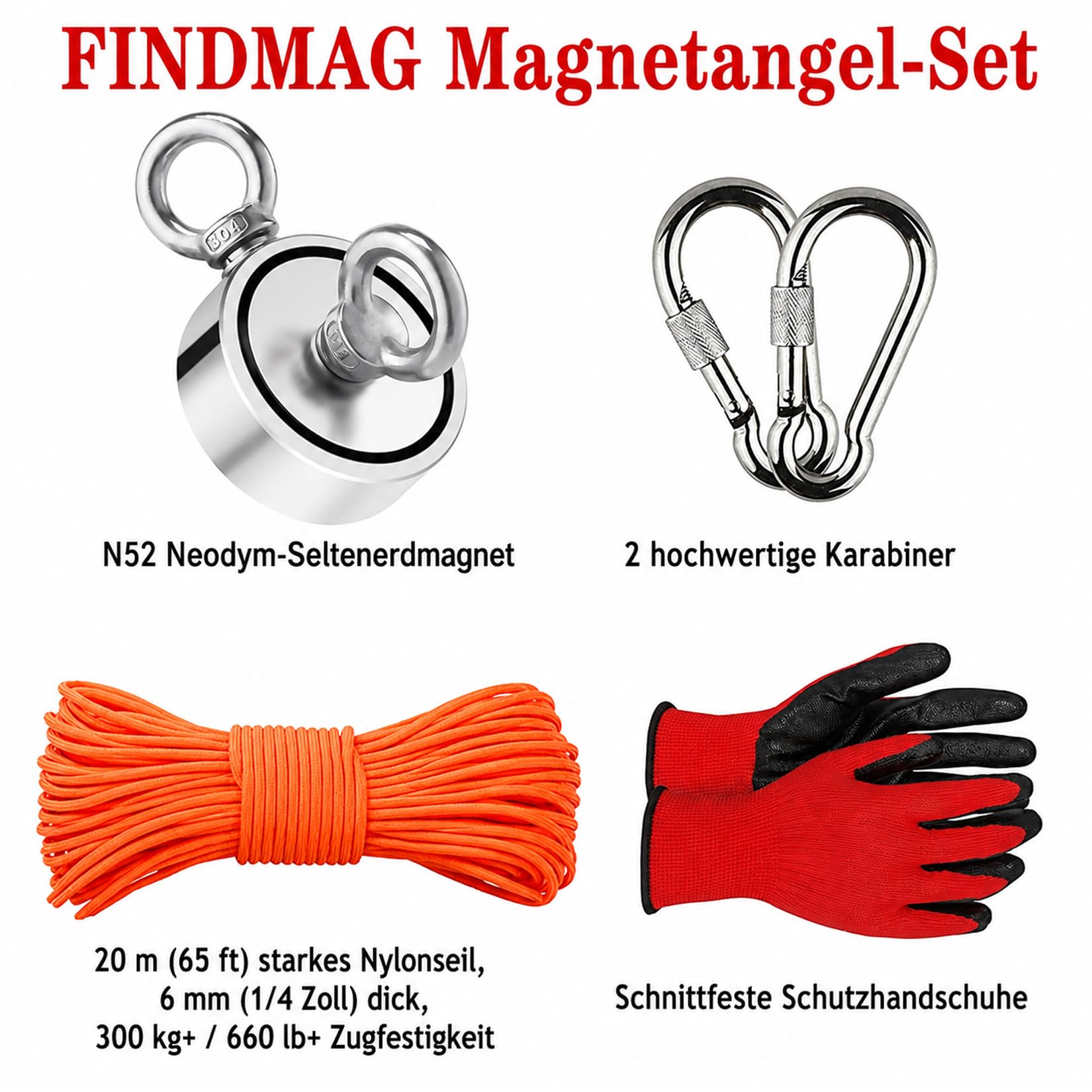 Magnetfischen, Magnetangeln, 660 lb(300 kg) Zug Doppelseitiger Neodym Starker Angelmagnet, Angelmagnete eignen sich hervorragend zum Erkunden von Schätzen und zum Abrufen von Gegenständen aus Flüssen