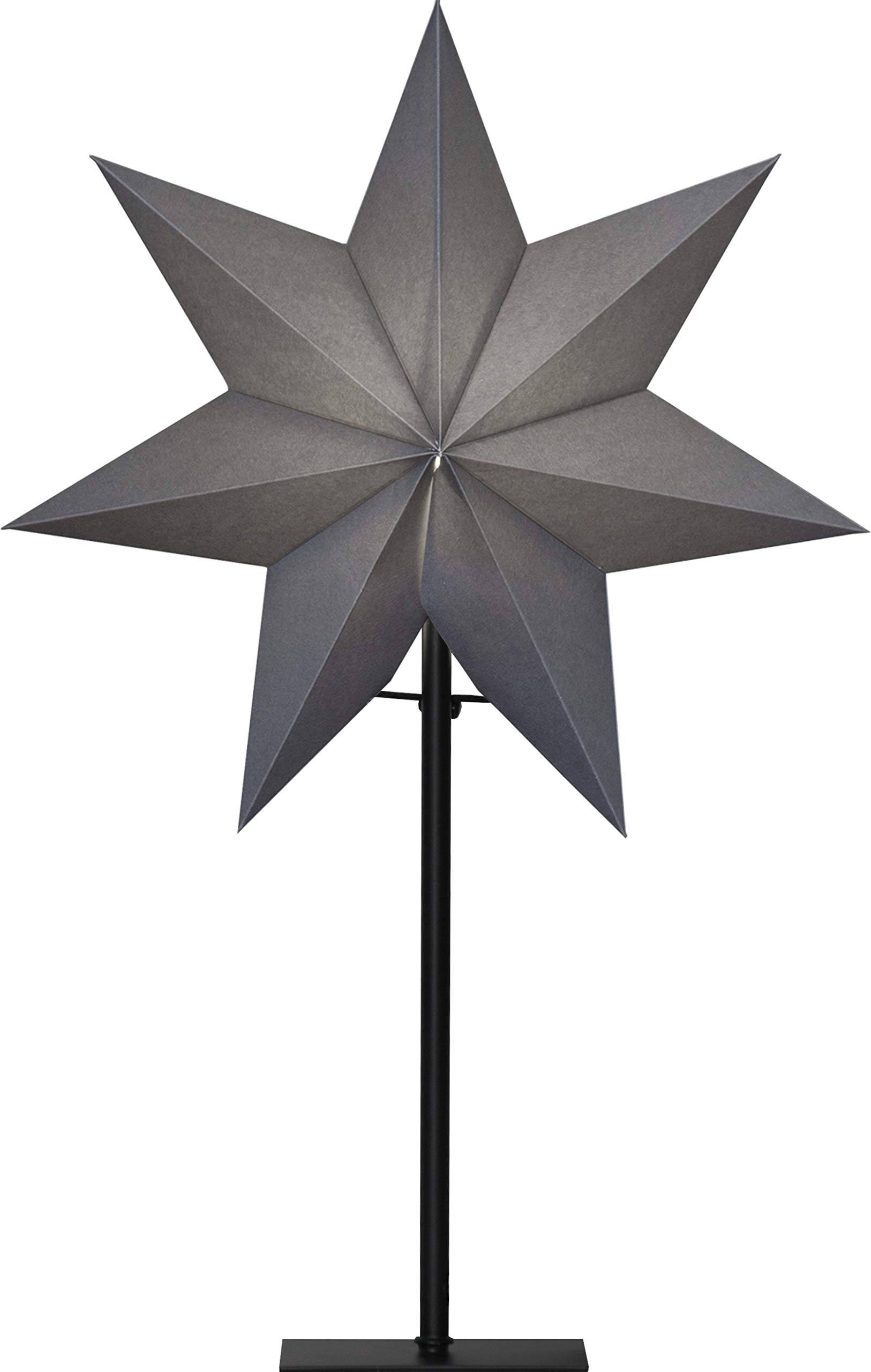 Star Trading Weihnachtsdeko Fenster Beleuchtet Stehend - Standstern Ozen,  Papierstern mit Fuss, Grau, 7-Zackig, E14, 34 x 55 cm, Leuchtstern Innen :  Amazon.de: Beleuchtung