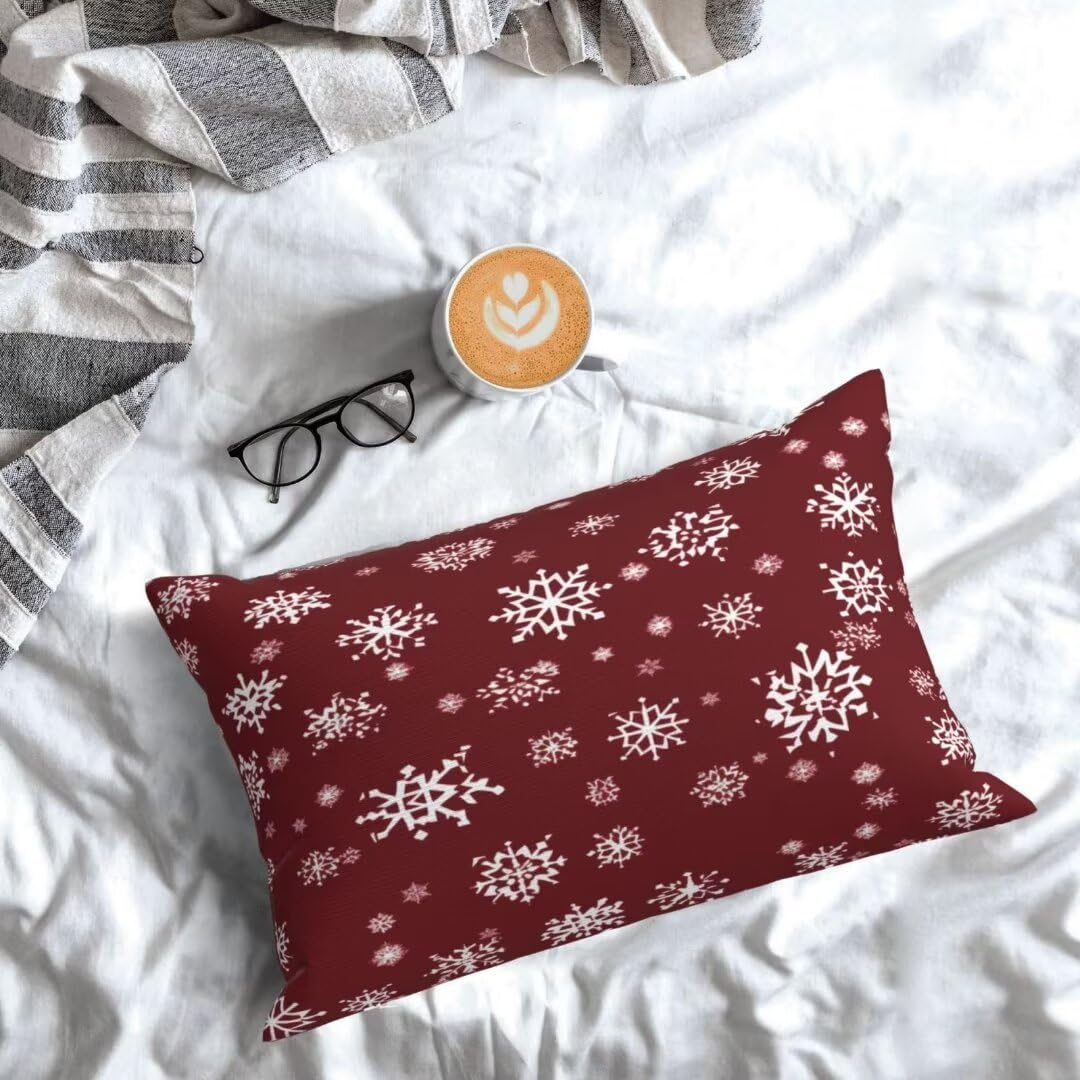 Fundas Cojines 60x90 cm Funda Cojin Rojo 2 Piezas, Navidad Cojines Sofa Rectangular Funda de Almohada Lumbar Suave Cojines Cama Decorativos a Doble Cara para Coche Silla Dormitorio Decoracion-dm362