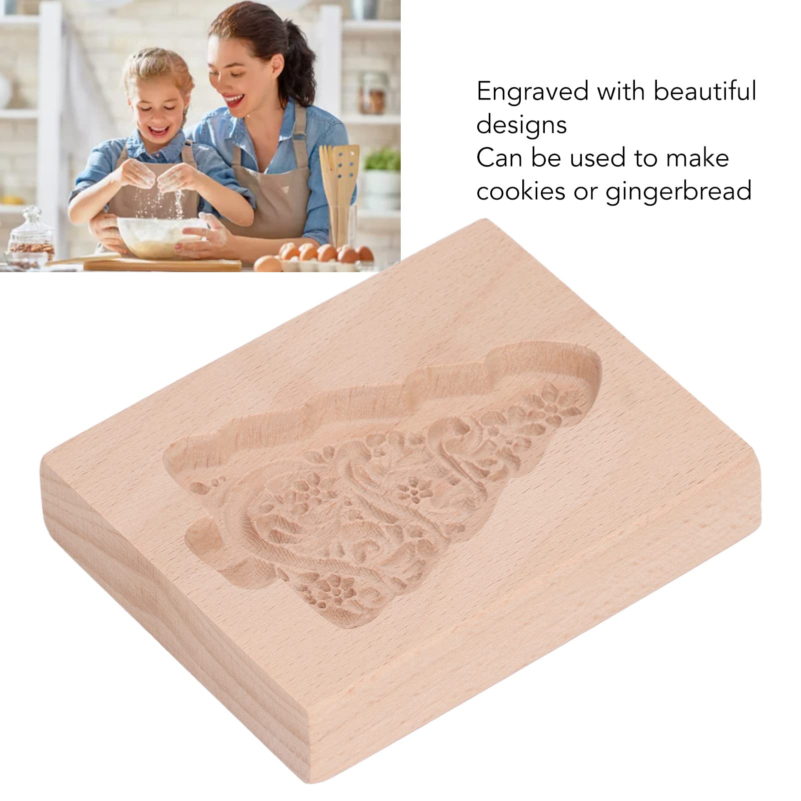 Moule à Biscuits En Bois Sculpté, Presse à Biscuits, Moule Pratique En Bois De Hêtre Anti-adhésif, Pour Magasin Et Restaurant (forme De Chapeau De Noël