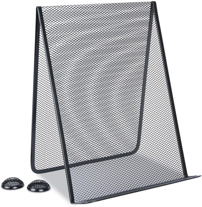Metal Mesh Document Holder Free Standing, 35 Sheet Capacity, Metal, Black