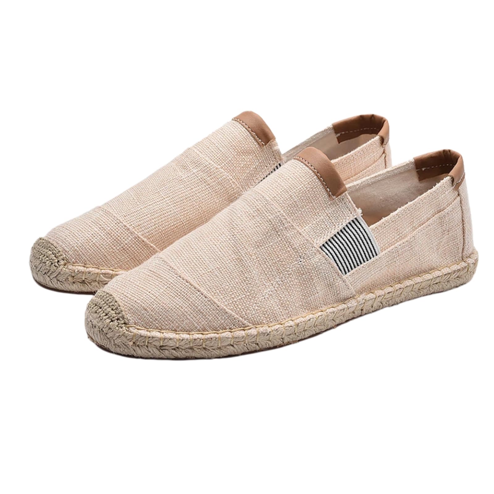 Scarpe Uomo Lino Tela Espadrille Pescatore Casual | Tela lino forma tomaia leggera. Modello piatto adatto alla spiaggia, spostamenti quotidiani e svago weekend.
