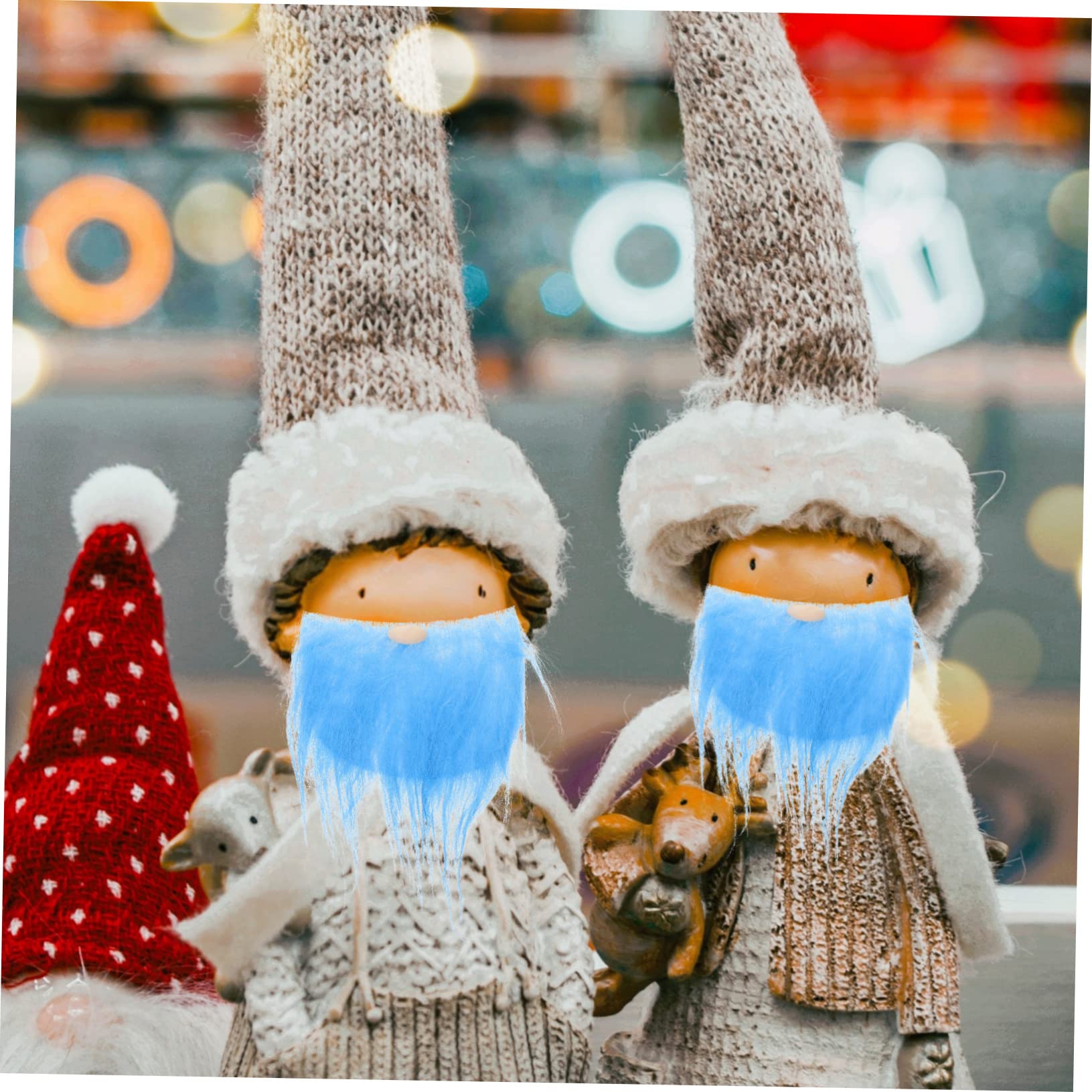 Tofficu 5sätze Pre-Cut GNOME Beard Kunstfell Für Bastelprojekte Weiches Vorgeschnittenes Material Für Charmante Gnomenpuppen Und Kreative Weihnachtsdekorationen
