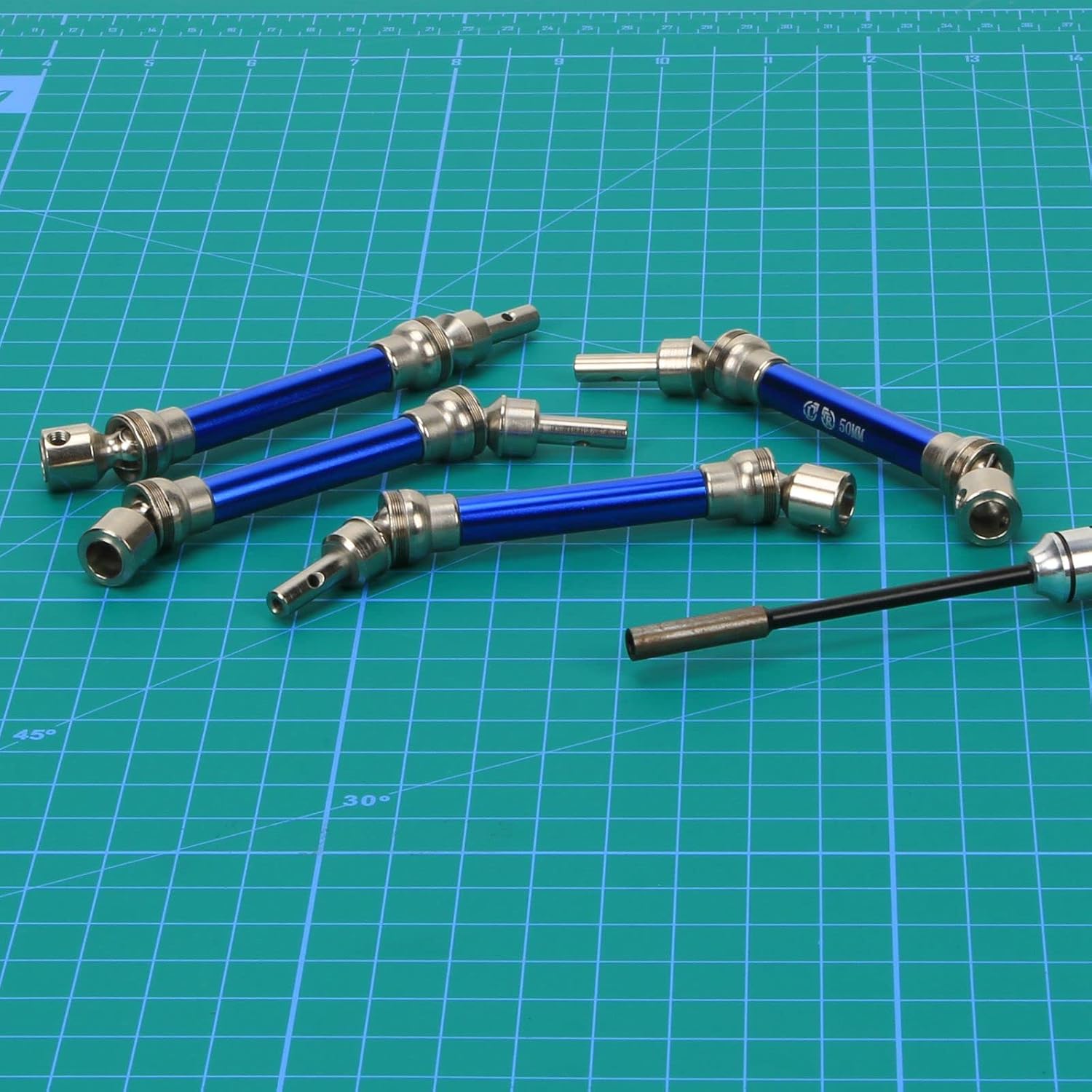 RCAWD Driveshaft Set for 1/8 Arrma Typhon 4x4 3s Blx, Typhon 4x4 550 Mega Upgrades, Drive Shaft Composite Slider Front Rear,4wd Buggy Hopups Parts Blue