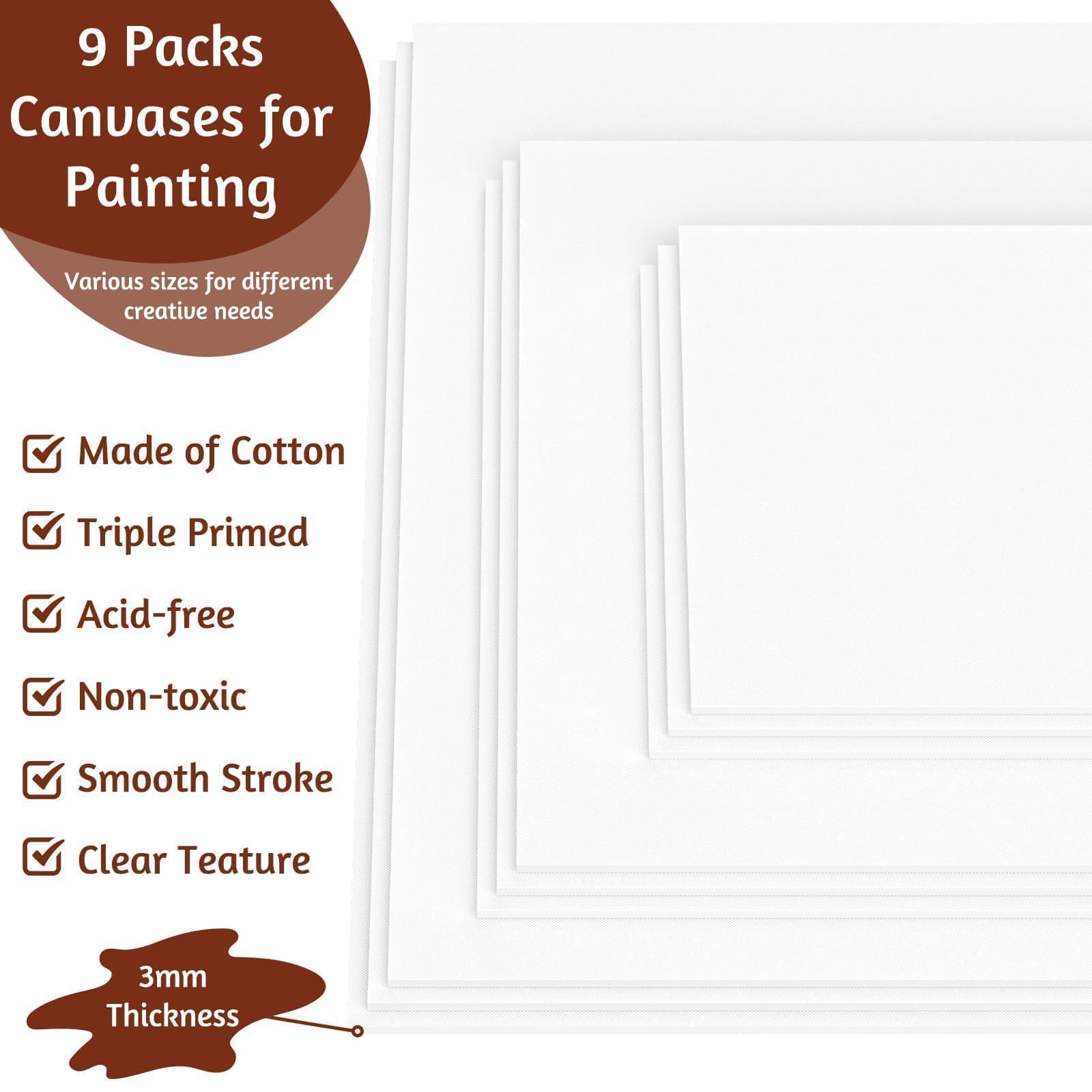 Toiles Pour Peinture, Panneaux De Toile, Fournitures D'art En Coton, Panneau De Toile Pour Peinture Acrylique, Versement, Peinture à L'huile, Aquarelle