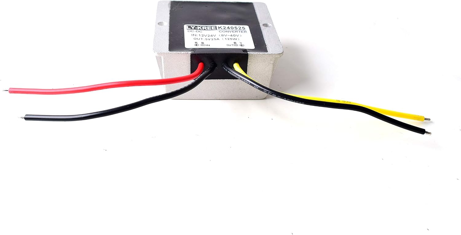 Get Popular Offer DC 12V 24V 36V to 5V (Accept DC 8-40V Inputs) Truck Car Step Down Power Adapter Voltage Converter Regulator for Car Electronics Vehicle Boat Solar System - 25A 125W