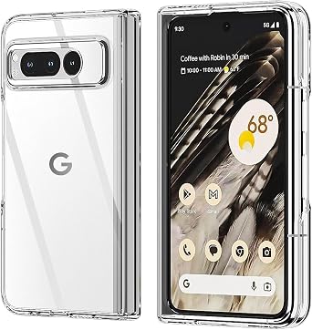 KUSINHOKA Case for Google Pixel Fold,Anti Fall Shock Absorbing Anti Scratch Slim Hard PC Protective Clear Case Cover For Google Pixel Fold,Transparent