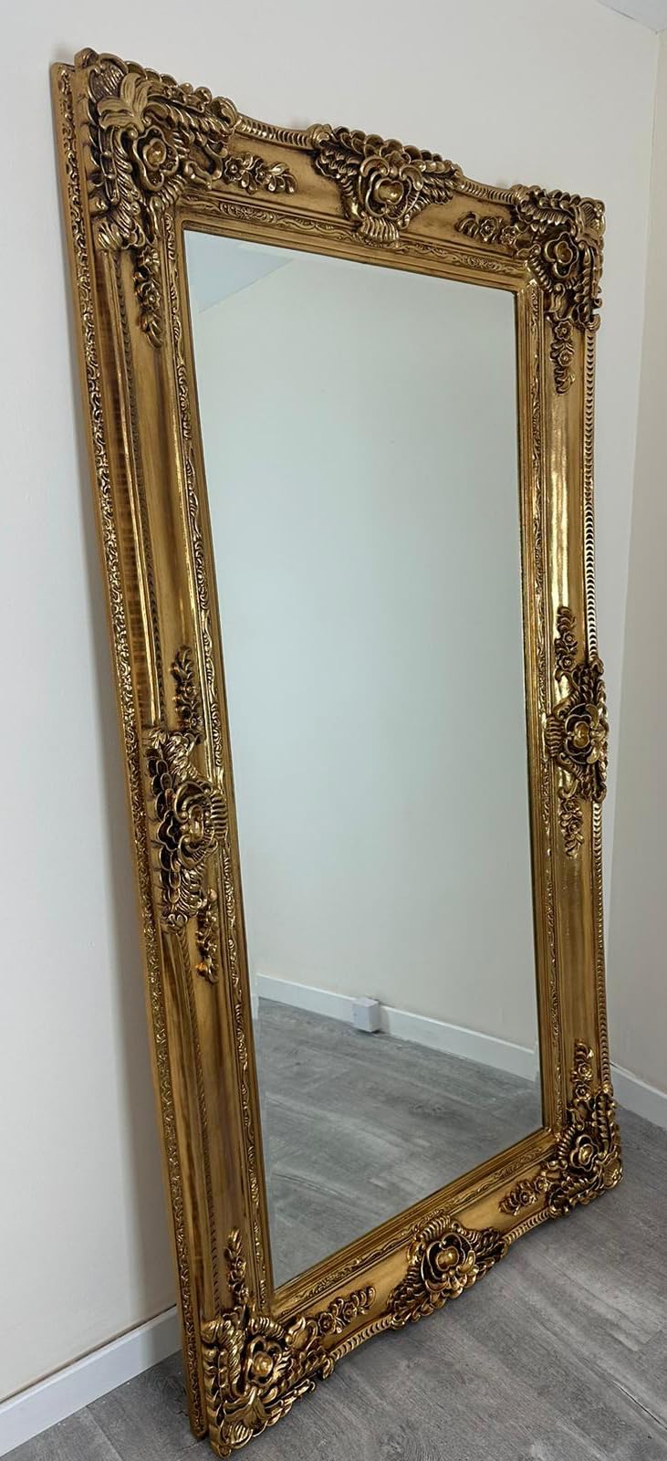Fabulous Mirrors HUGE PARIS Antique Gold 100cm x 200cm Leaner Ornate Antique Mirror - Free Standing Ornate Mirror
