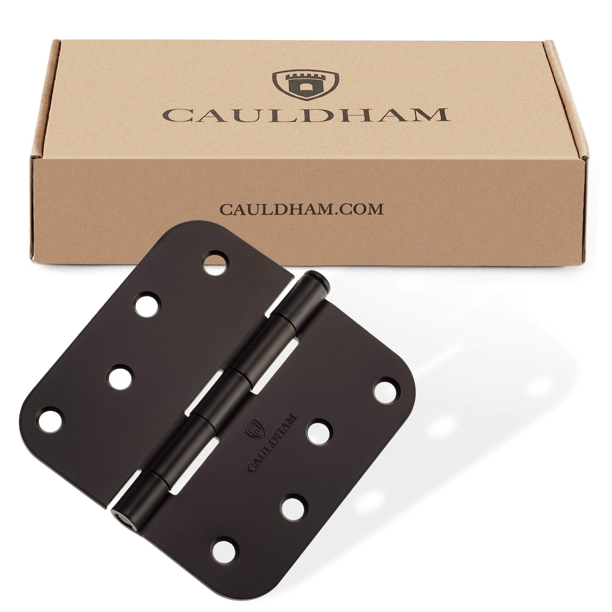 Cauldham Confezione da 12 cerniere per porte interne resistenti da 10,2 cm con angoli di raggio di 1,6 cm, bronzo lucidato a olio