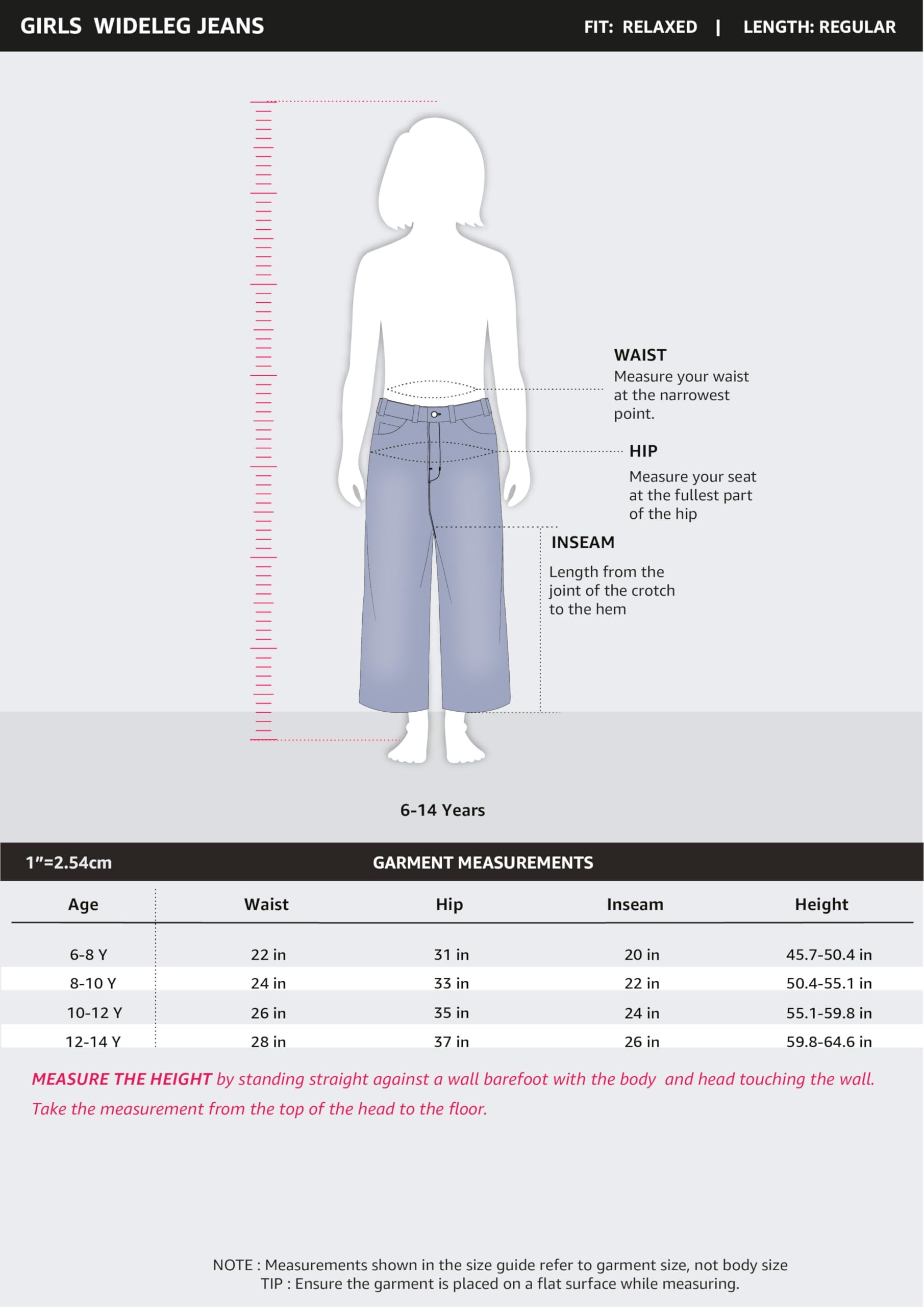 Amazon Brand - Symbol Girl's Cotton Wide Leg Jeans (KD-DNG-SS25-137 (6-14 yrs) _Dusky Pink_12-14Y) - Image 6 thumbnail