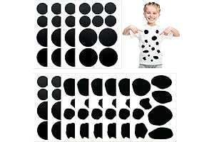 12 Sheets Cow Spot Adhesive Felt Circles for Halloween Crafts