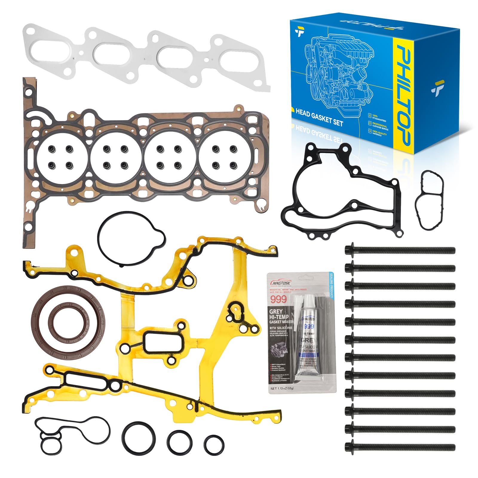 PHILTOP Engine Cylinder Head Gasket Set for Chevrolet Cruze 2011-2015 1.4T | Fit for Cruze Limited 2016 1.4T, Buick Encore 2013-2016 1.4T, Sonic 2012-2016 1.4T, Trax 2015-2016 1.4T, OE# HS26540PT-1