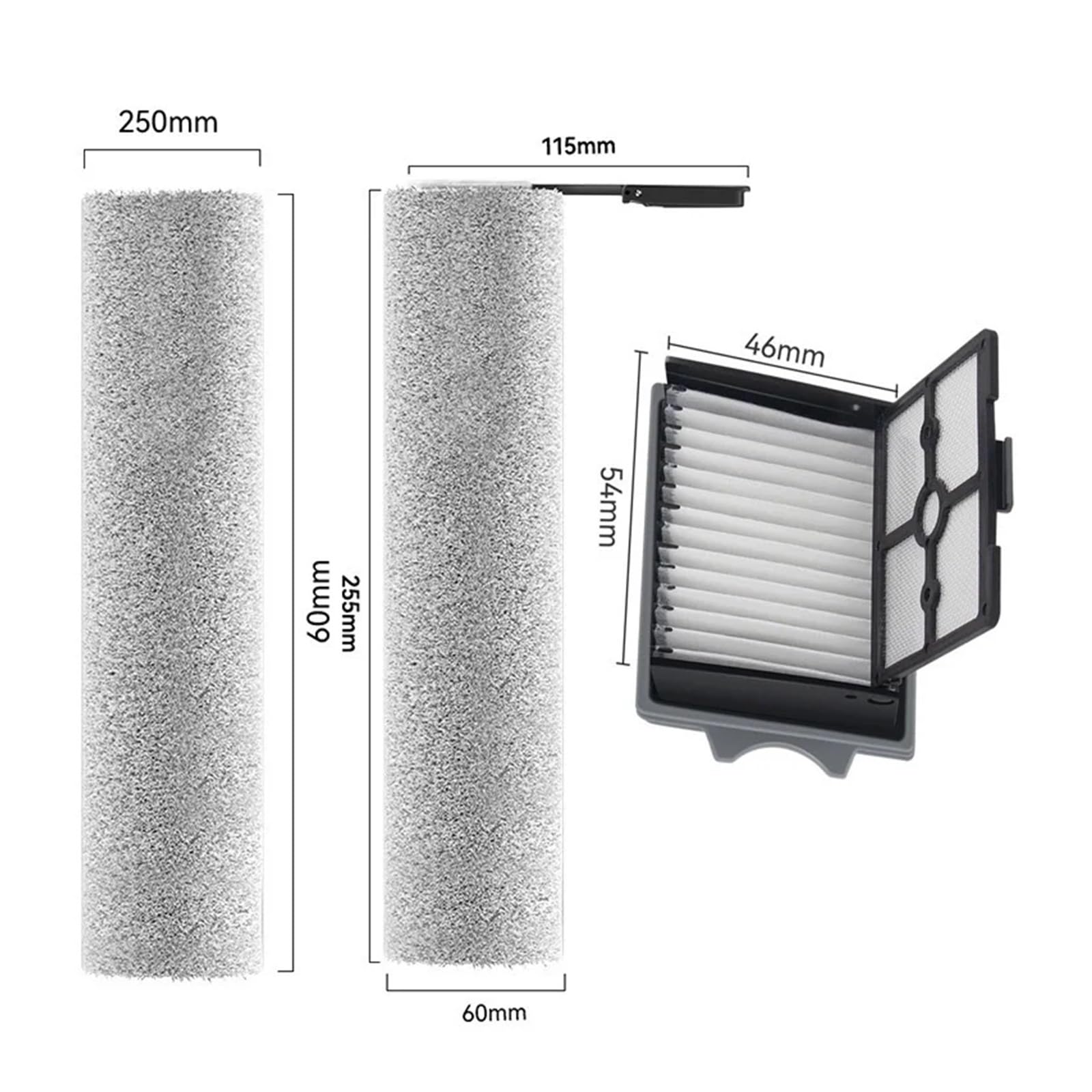 Kompatybilny z Tineco Floor One Switch S6Stretch S6 Części do odkurzacza na mokro i sucho Części zamienne Szczotka rolkowa Akcesoria Filtr HEPA(Lavender)