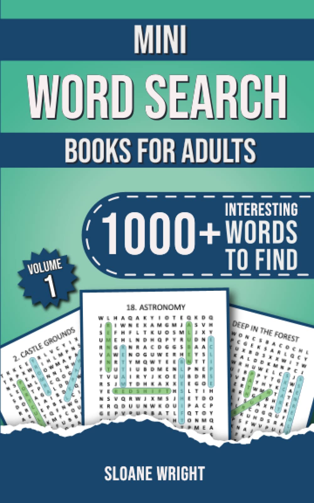 Mini Word Search Books for Adults: 70 Themed Wordfind Puzzles, Travel Size, Volume 1