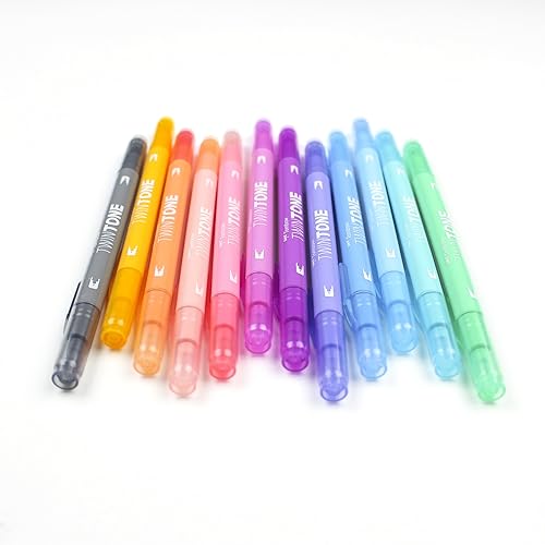 Miniatura 5 de Tombow Twintone – Juego demarcadores, pastel, paquete de 12, punta doble