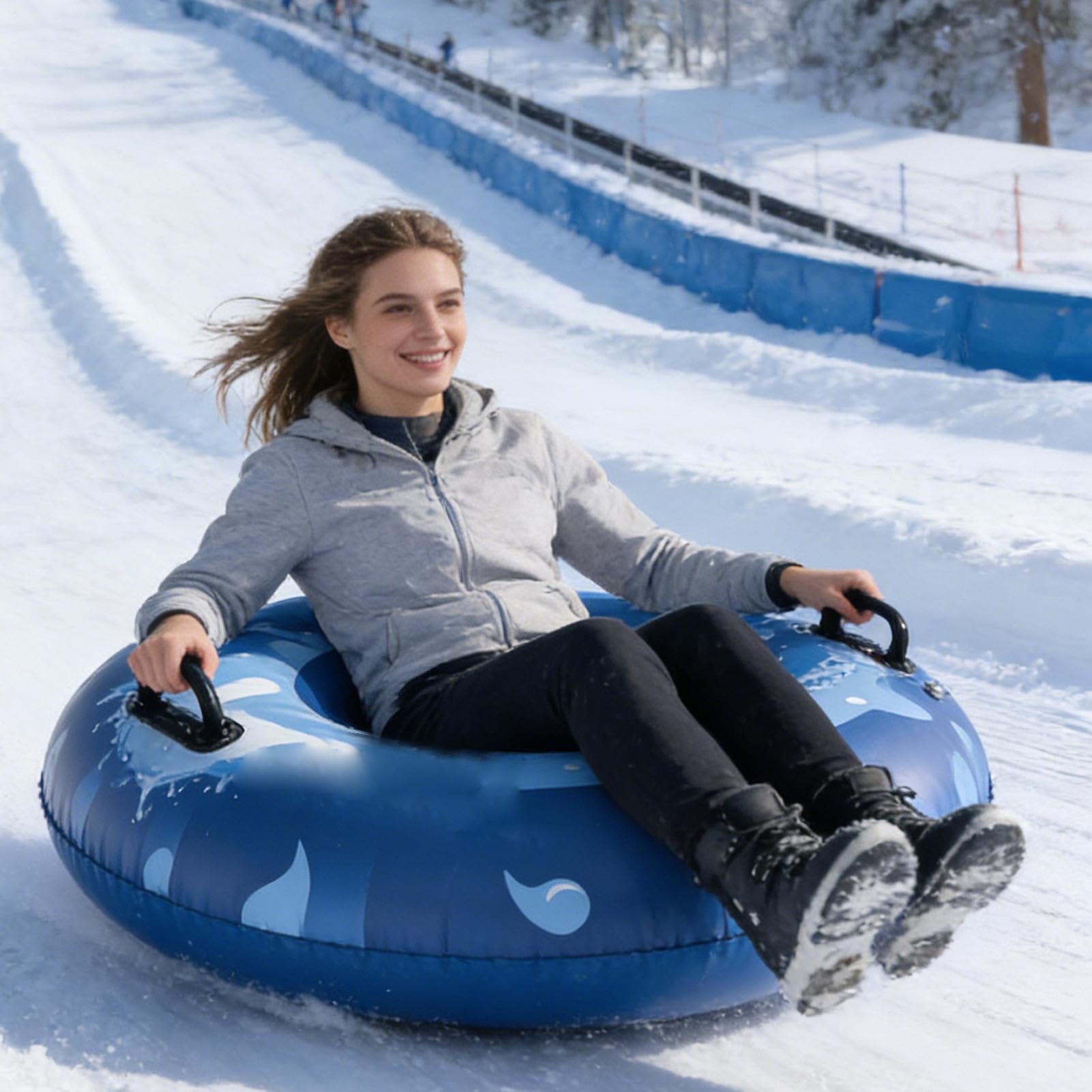 Schlauchschlitten Tragbarer Aufblasbarer Winterspaß | Outdoor-Schnee Spielzeug Für Frauen Männer Kinder Jugendliche Mädchen und Familien