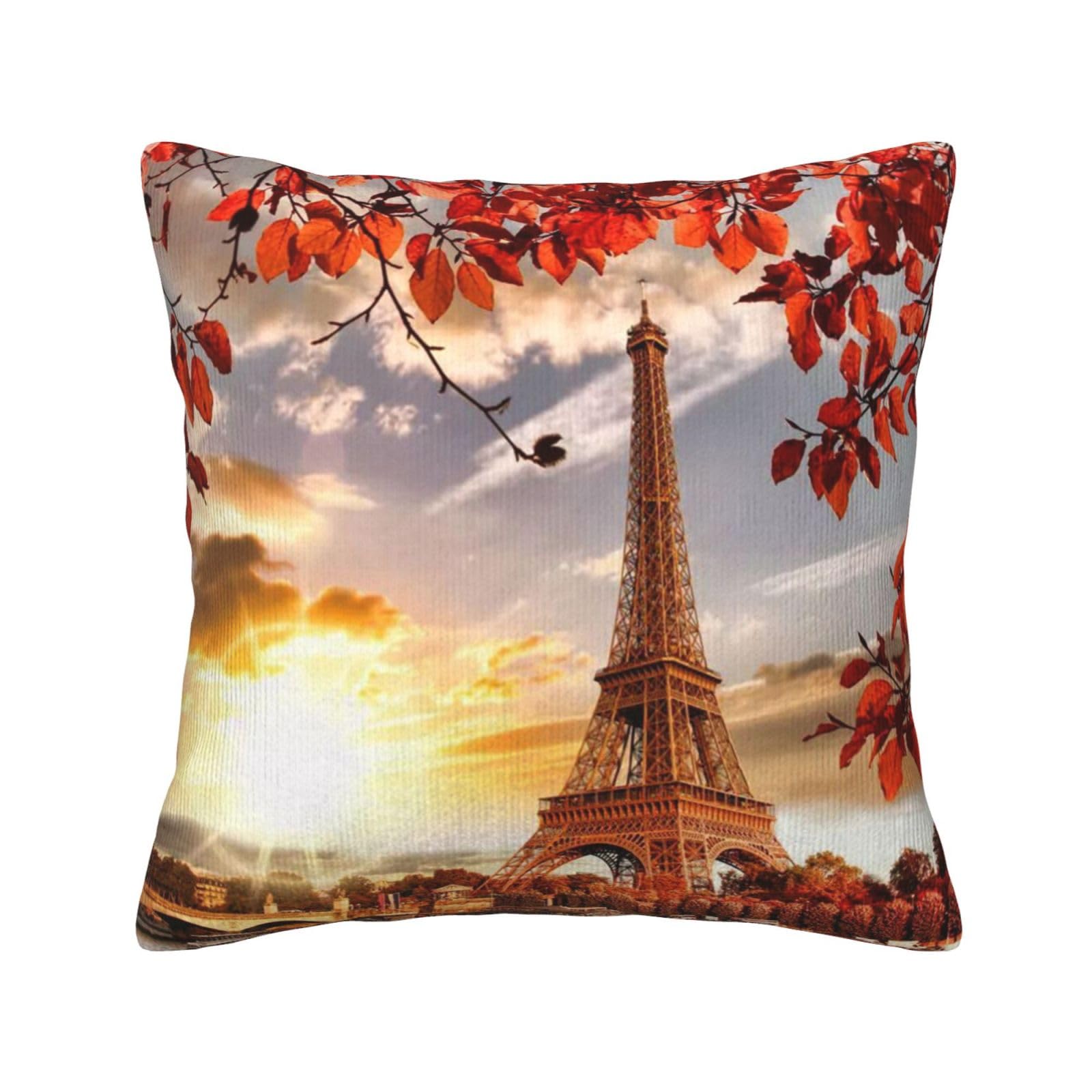 Housse coussin velours côtelé automne pour une ambiance de chambre cocooning