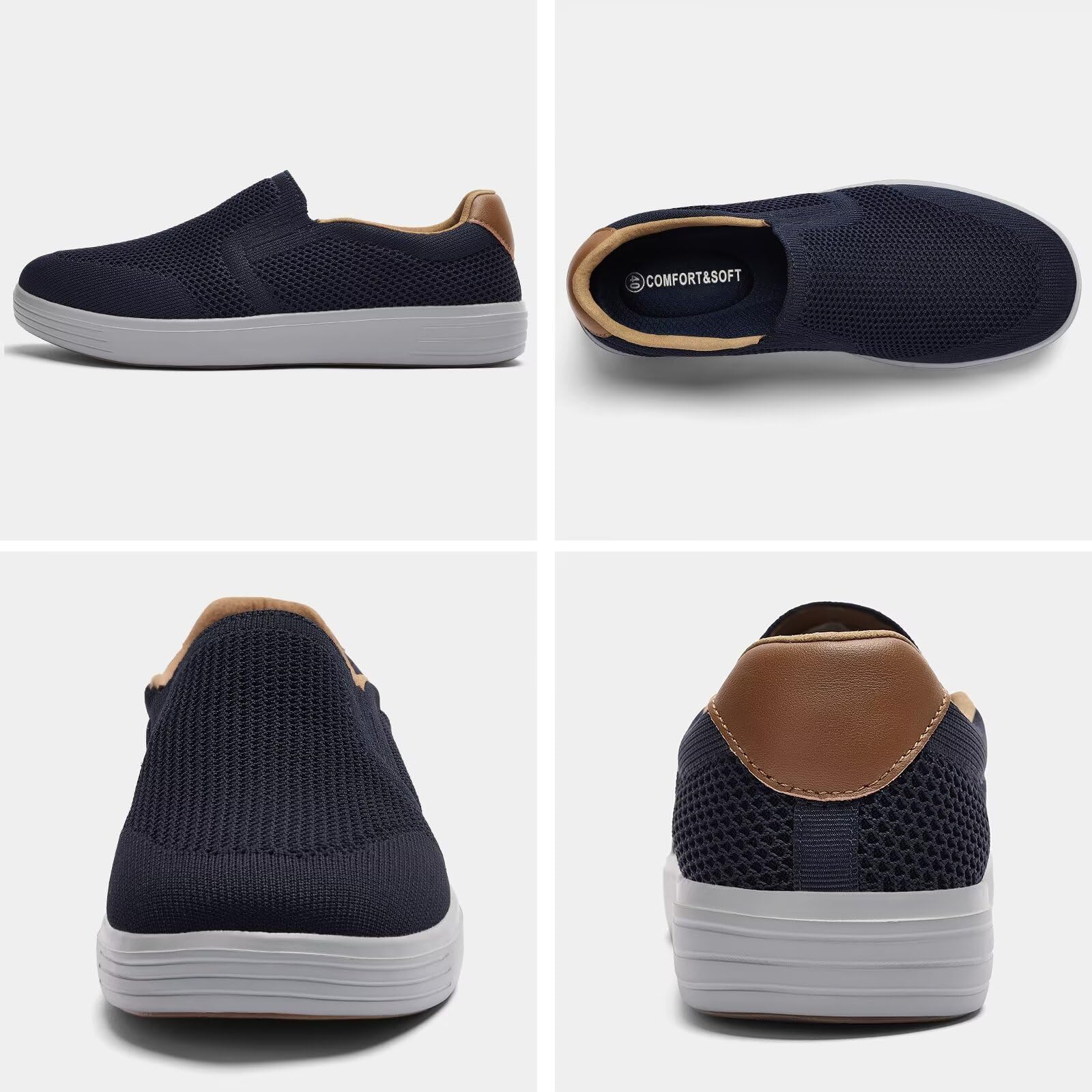Puxowe Mocasines Casuales para Hombre, Zapatos de Malla para Caminar, Mocasines de Vestir para Negocios y Ocio